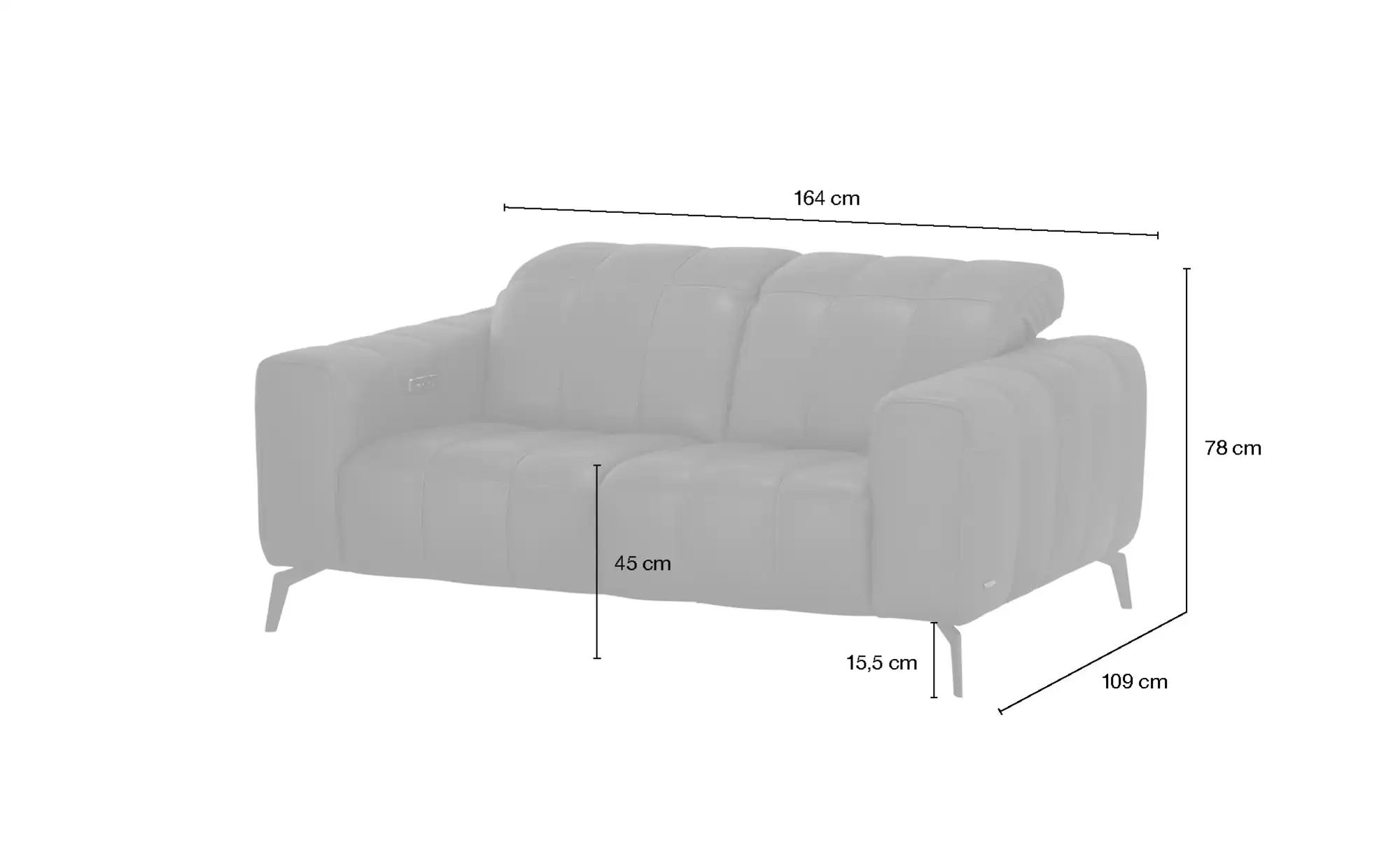 Natuzzi Editions Ledersofa mit Kopfteilverstellung Portento ¦ braun ¦ Maße günstig online kaufen