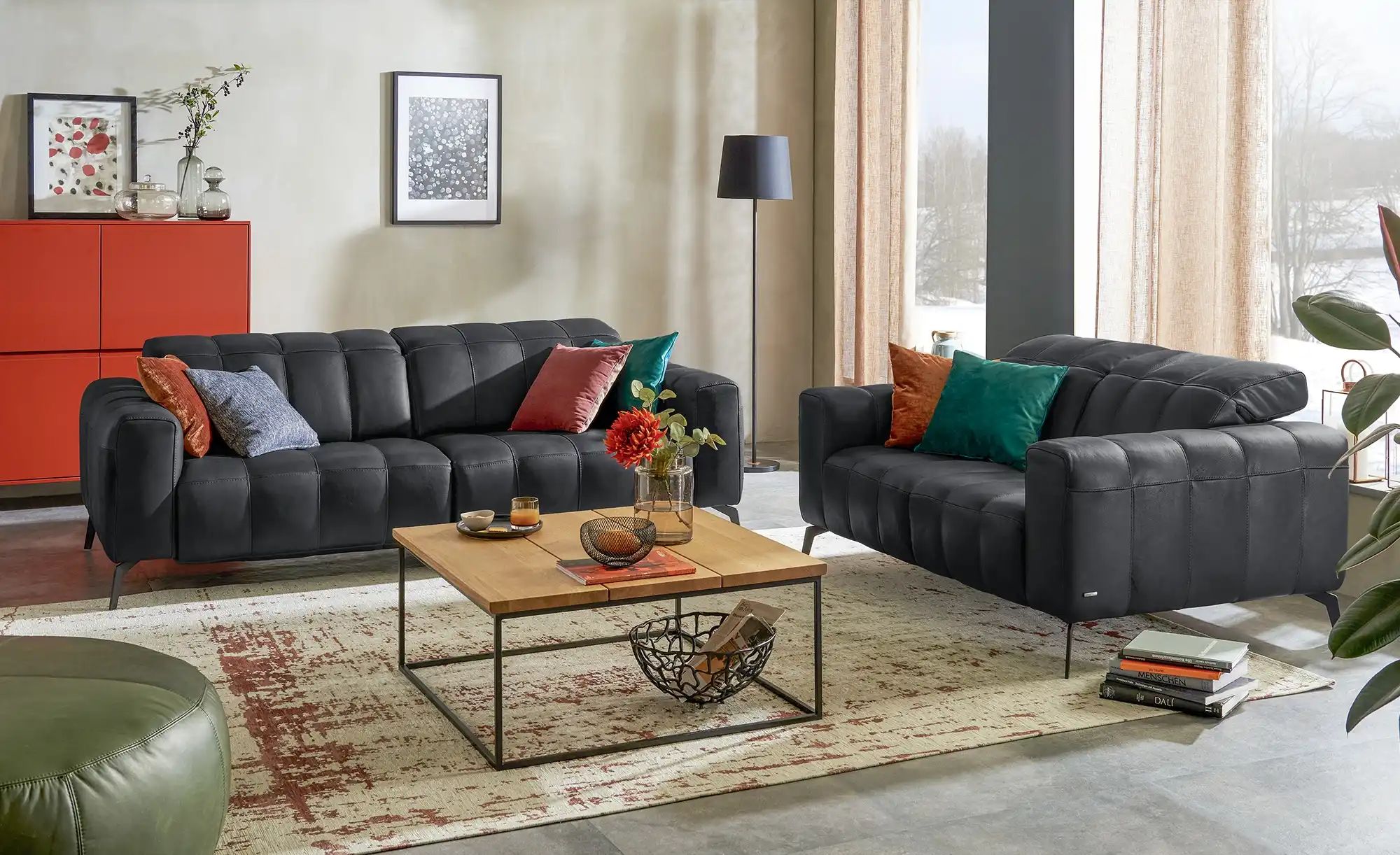 Natuzzi Editions Ledersofa mit Kopfteilverstellung Portento ¦ schwarz ¦ Maß günstig online kaufen