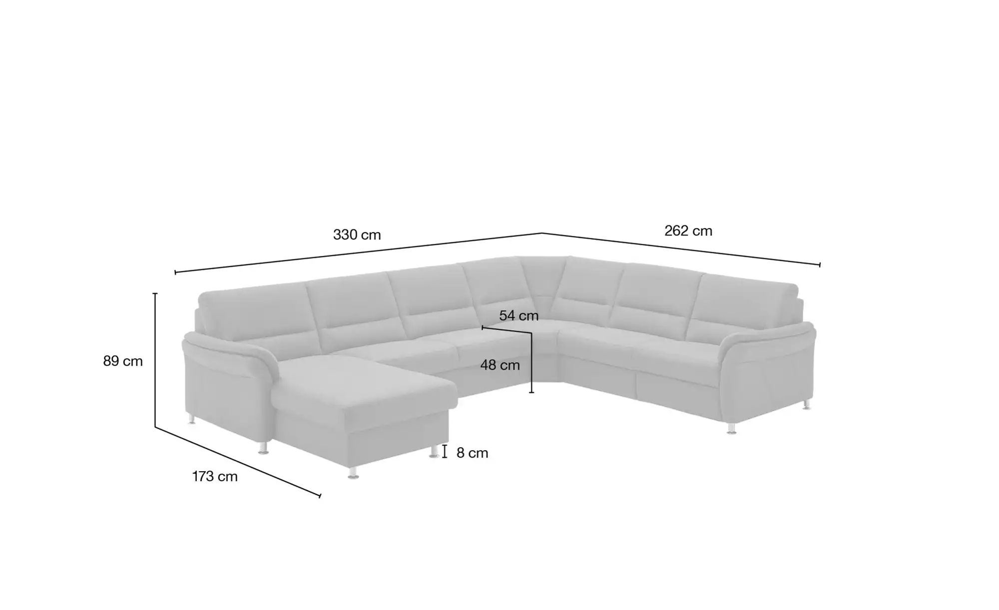 meinSofa Wohnlandschaft mit Boxspringpolsterung  Donald ¦ grau ¦ Maße (cm): günstig online kaufen