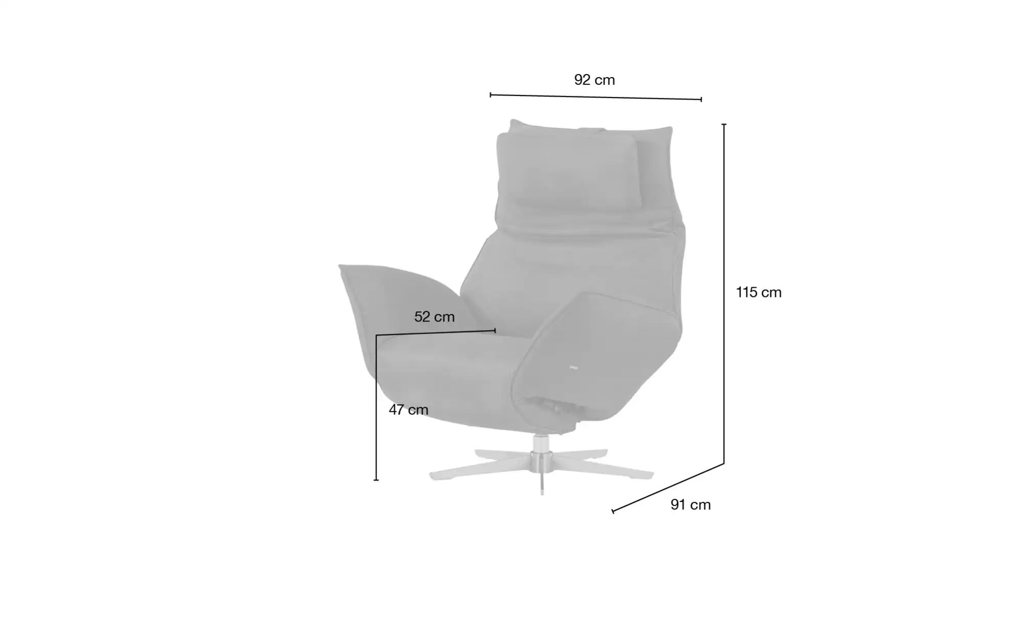 KOINOR Ledersessel mit elektrischer Relaxfunktion Safira ¦ schwarz ¦ Maße ( günstig online kaufen