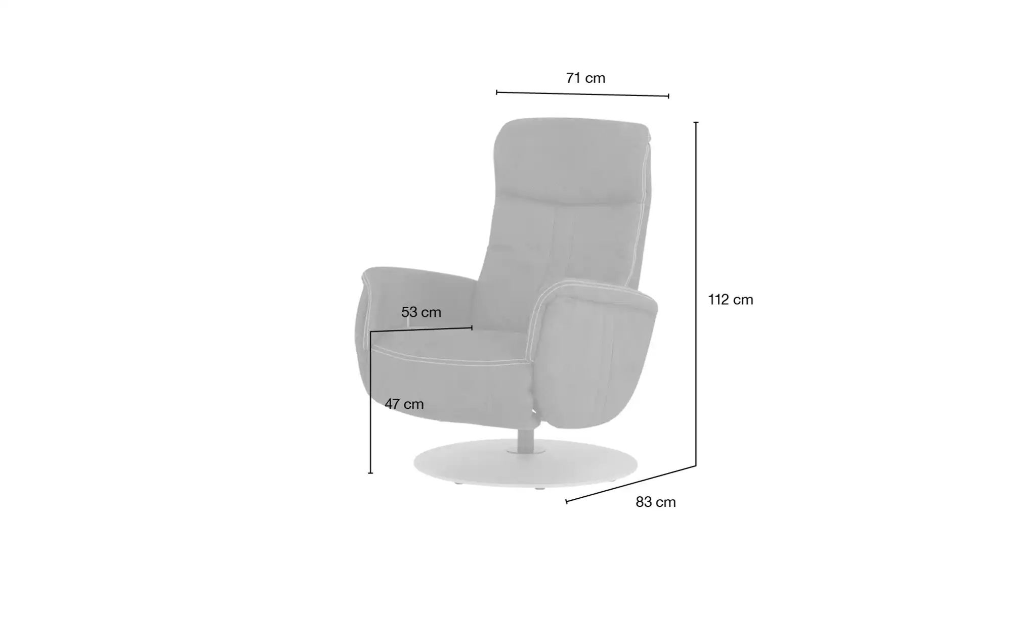 Thumbnail - meinSofa Drehsessel  Franzi ¦ braun ¦ Maße (cm): B: 71 H: 112 T: 83.0 Polstermöbel > Sessel > Fernsehsessel - Höffner