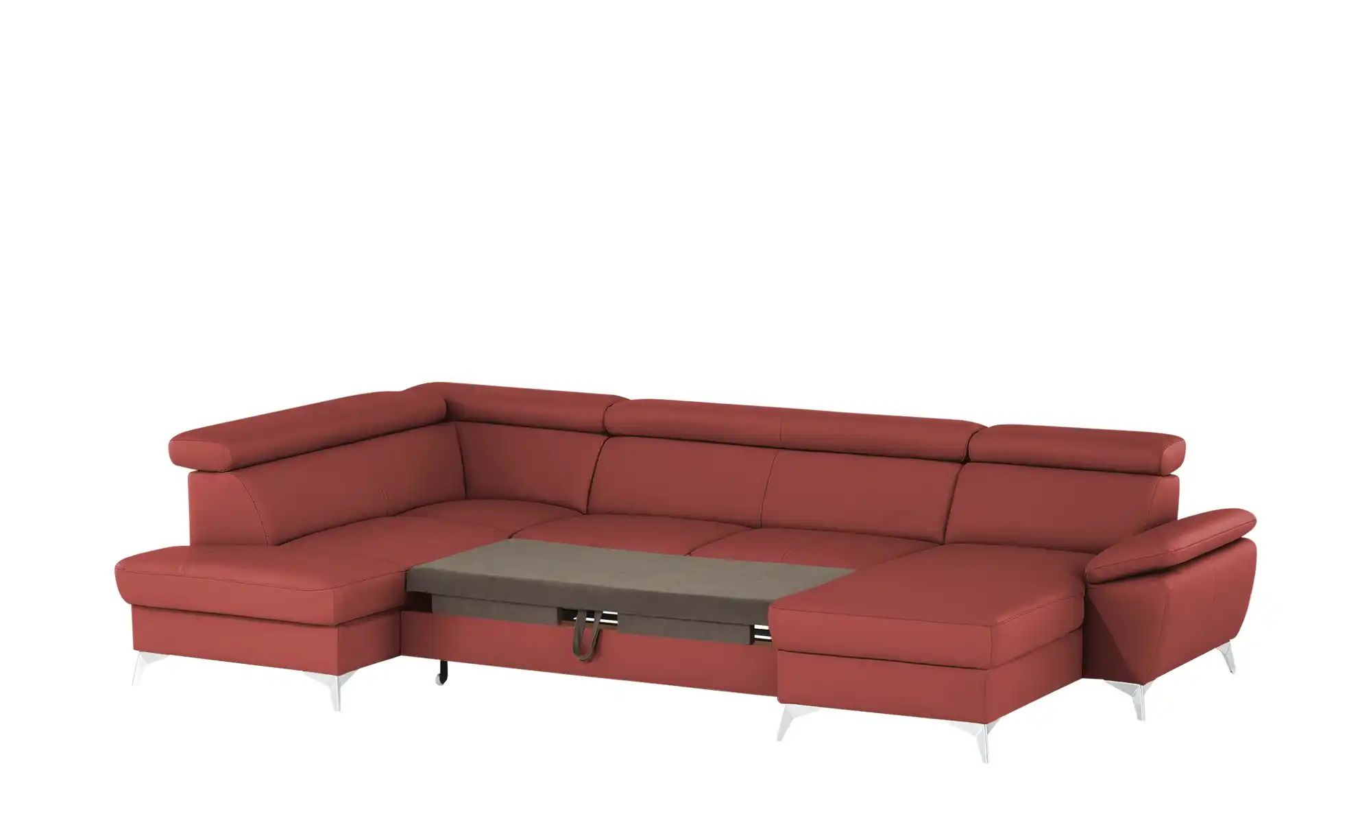 Thumbnail - uno Wohnlandschaft mit verstellbarem Kopfteil Apollo ¦ rot ¦ Maße (cm): B: 338 H: 96 T: 210.0 Polstermöbel > Sofas > Sch...