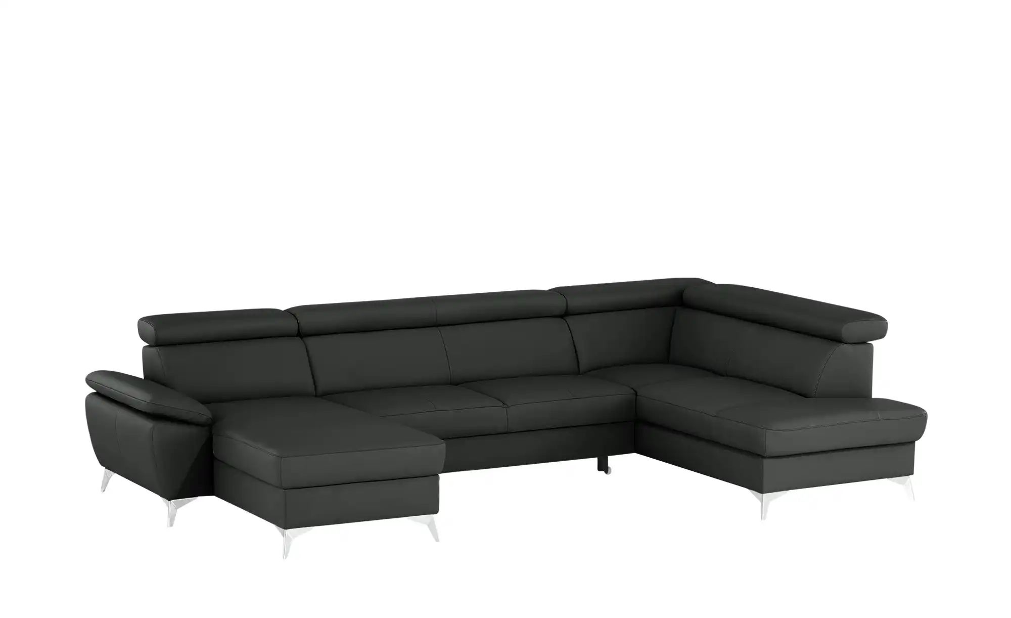 Thumbnail - uno Wohnlandschaft mit verstellbarem Kopfteil Apollo ¦ schwarz ¦ Maße (cm): B: 338 H: 96 T: 210.0 Polstermöbel > Sofas >...