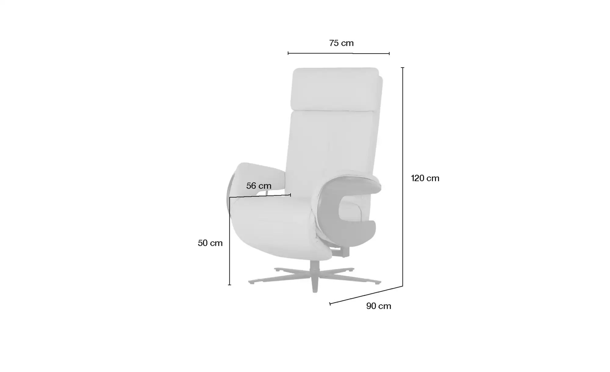 himolla Ledersessel  7818 ¦ schwarz ¦ Maße (cm): B: 75 H: 120 T: 90 Polster günstig online kaufen