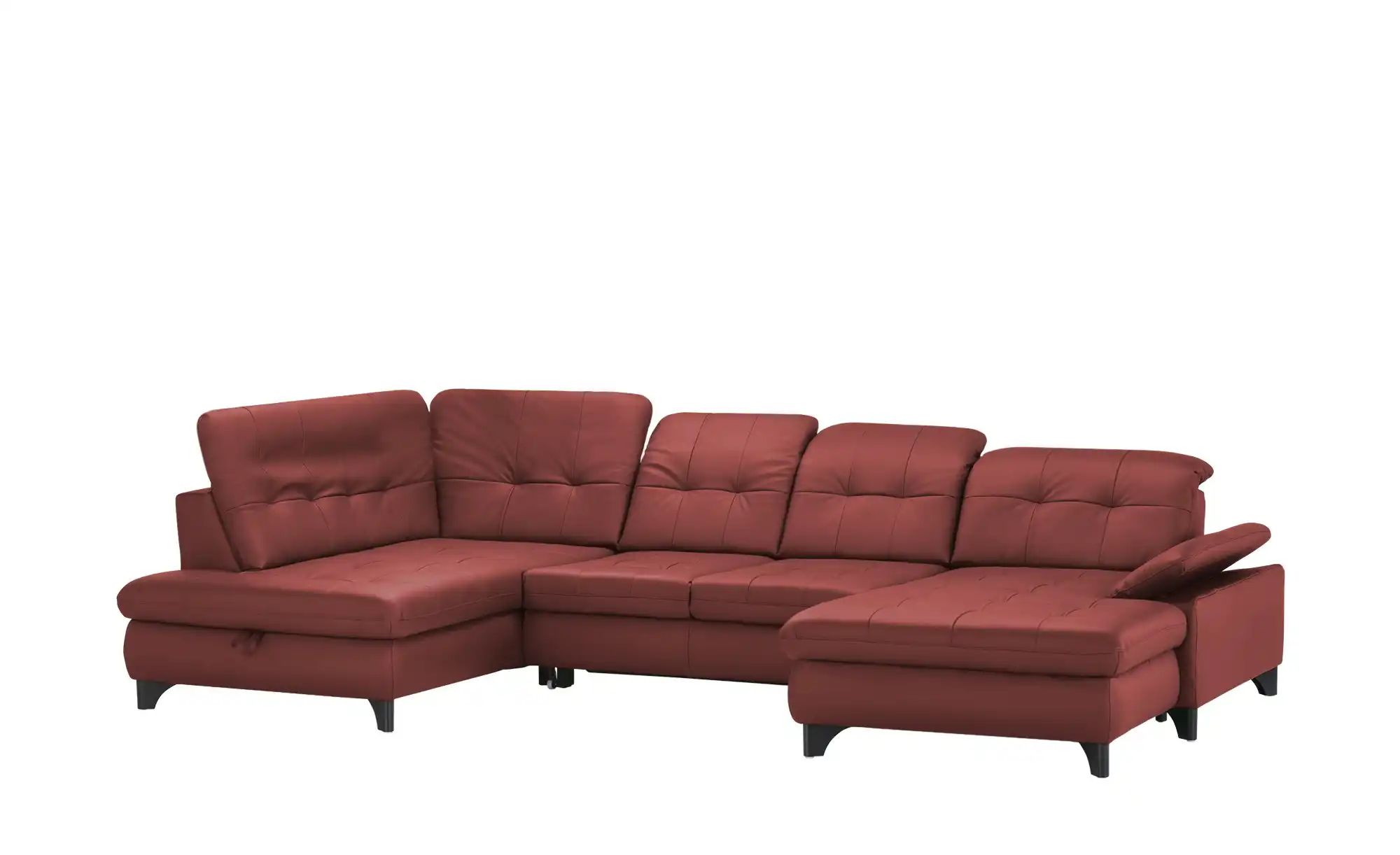 Thumbnail - Lounge Collection Wohnlandschaft Leder  Jona ¦ rot ¦ Maße (cm): B: 368 H: 100 T: 194.0 Polstermöbel > Sofas > Schlafsofa...
