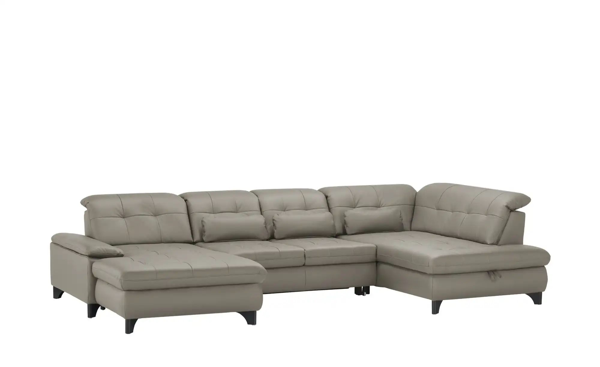 Thumbnail - Lounge Collection Wohnlandschaft Leder  Jona ¦ grau ¦ Maße (cm): B: 368 H: 100 T: 194.0 Polstermöbel > Sofas > Schlafsof...