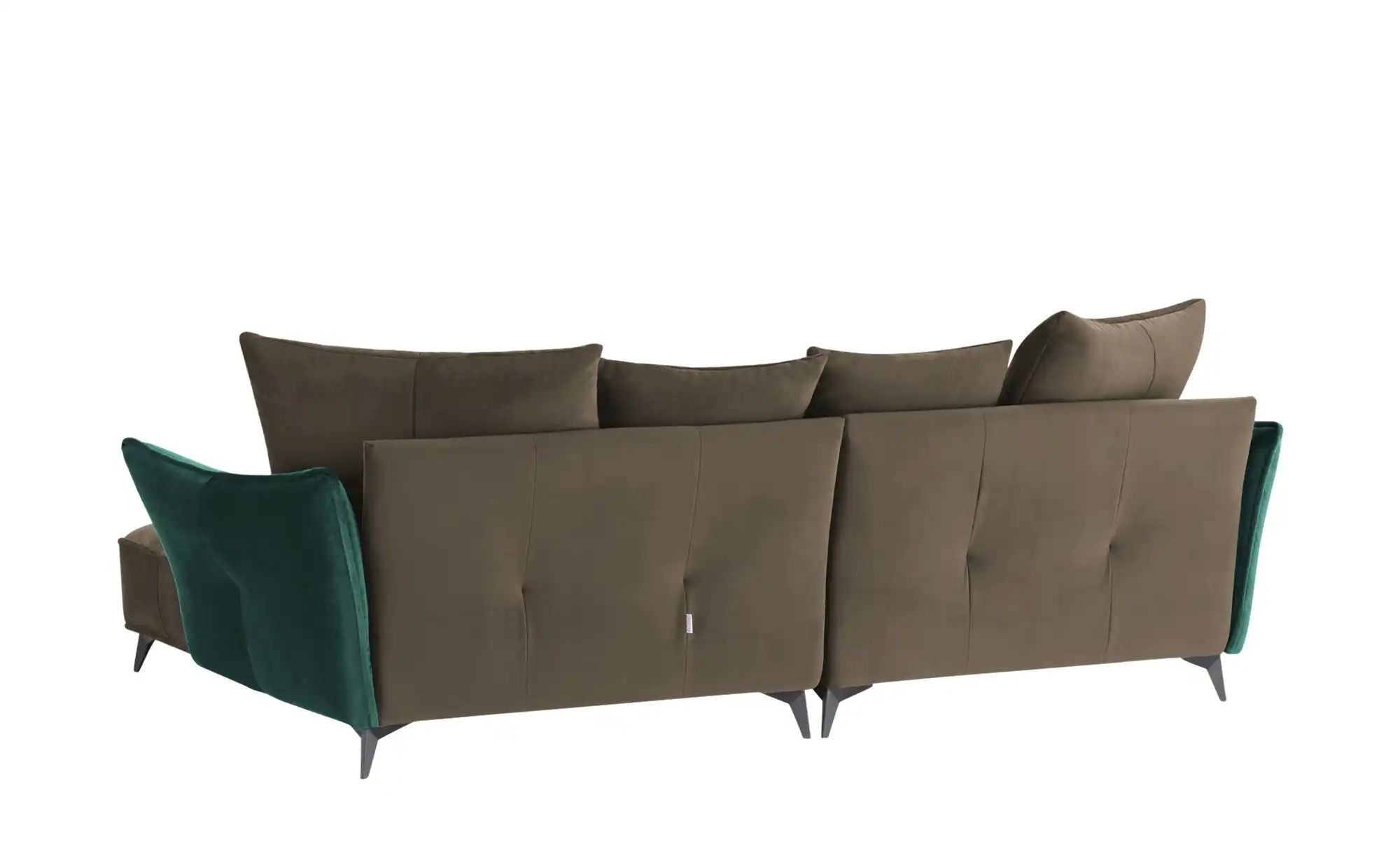 Ecksofa Crease Braun / Dunkelgrün, rechts Höffner