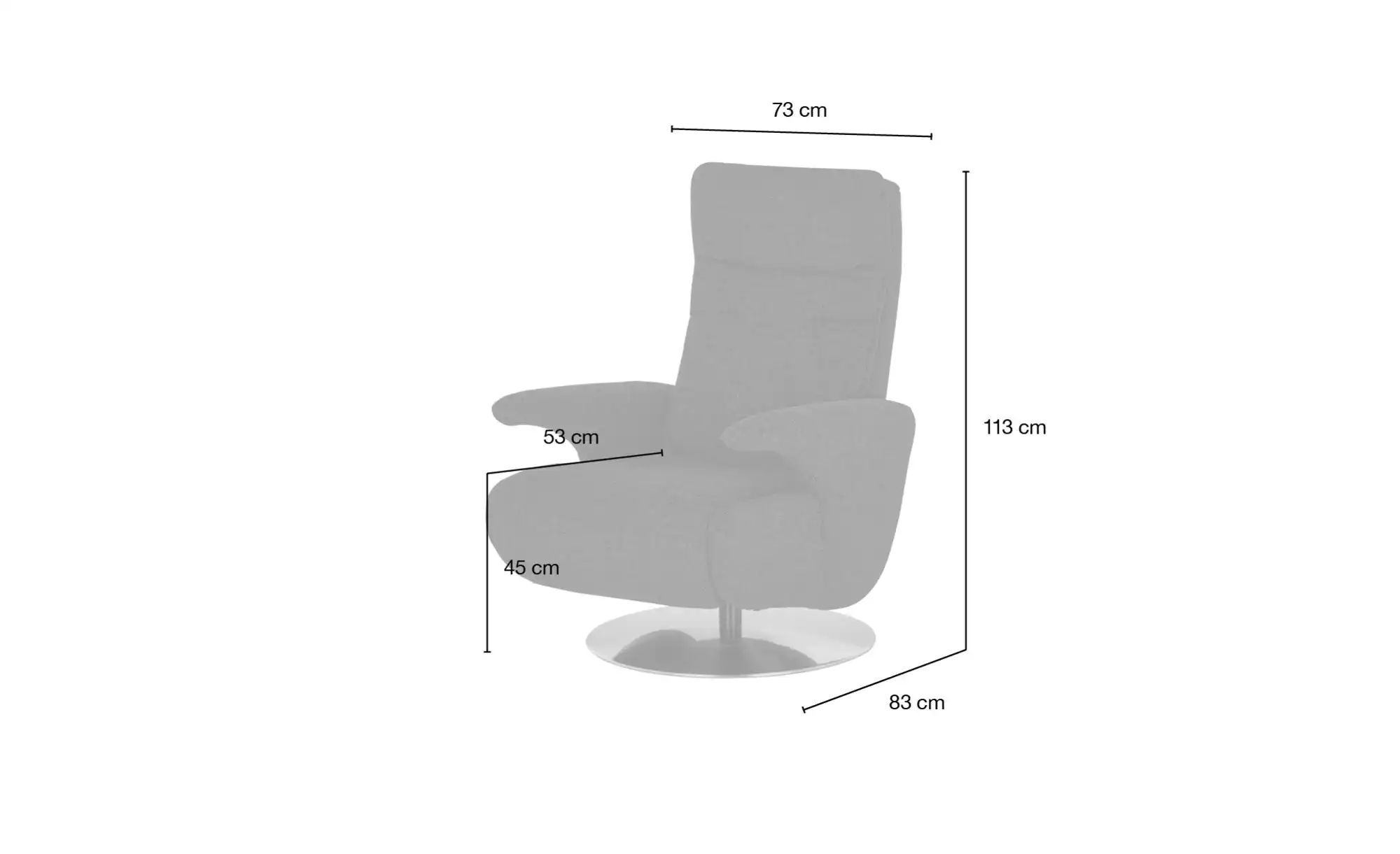 meinSofa Drehsessel  Franzi-S ¦ orange ¦ Maße (cm): B: 73 H: 113 T: 83.0 Po günstig online kaufen