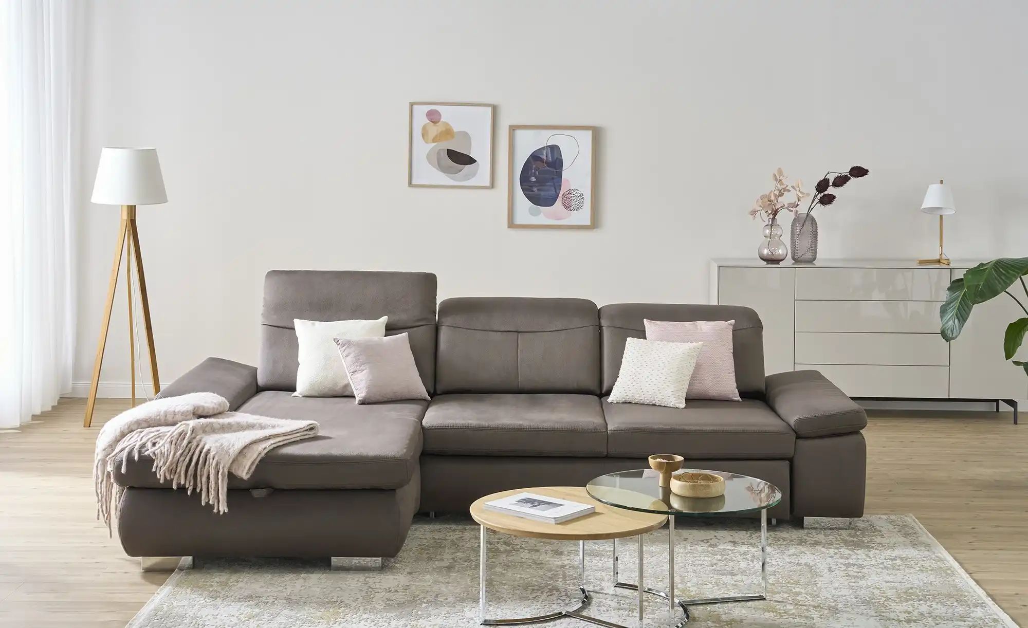 Lounge Collection Ecksofa aus Mikrofaser Kathrin ¦ braun ¦ Maße (cm): B: 30 günstig online kaufen