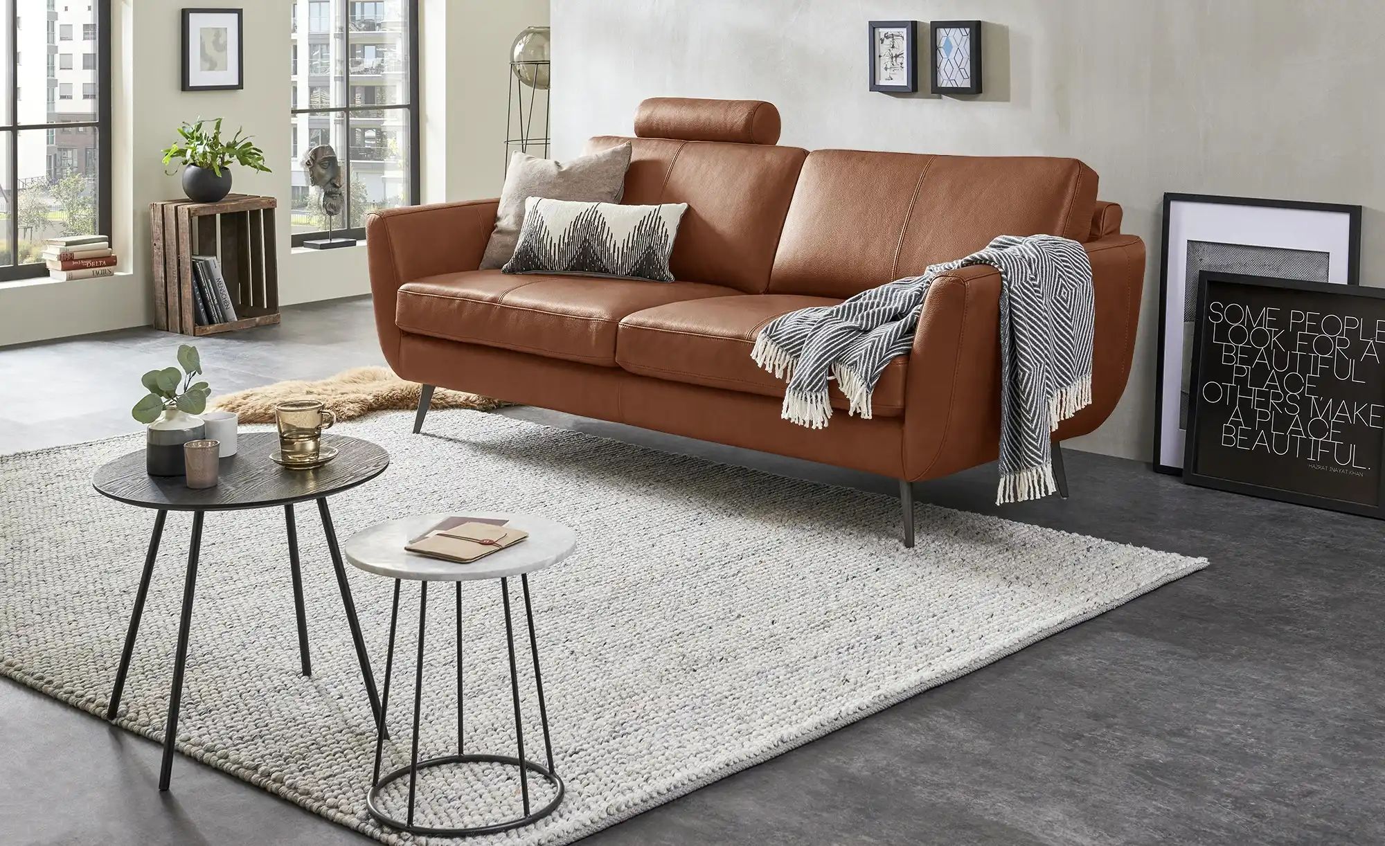 SOHO Ledersofa  Smilla ¦ braun ¦ Maße (cm): B: 217 H: 85 T: 93 Polstermöbel günstig online kaufen