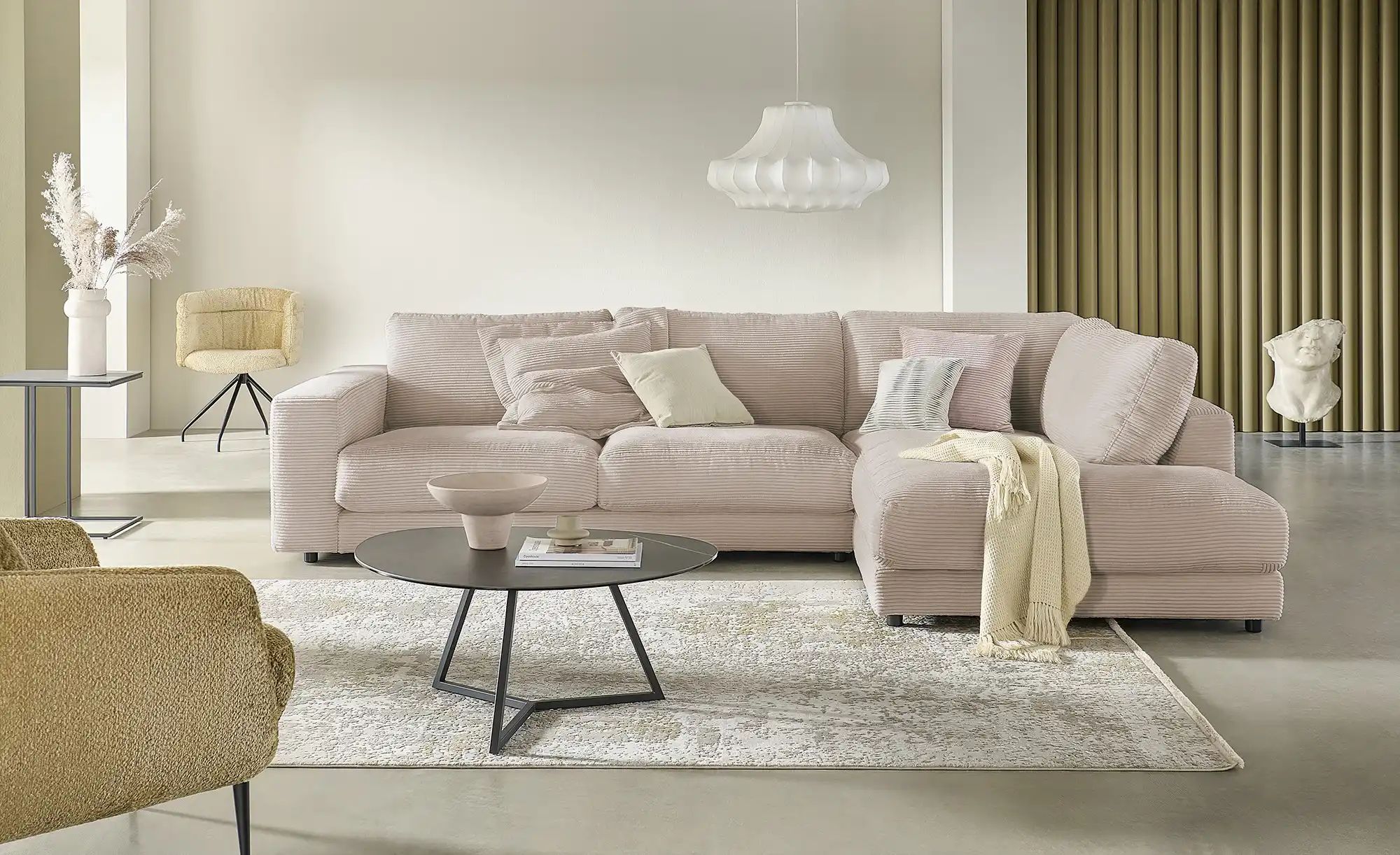 Jette Home Ecksofa Cord Sila ¦ braun ¦ Maße (cm): B: 325 H: 85 T: 224.0 Pol günstig online kaufen