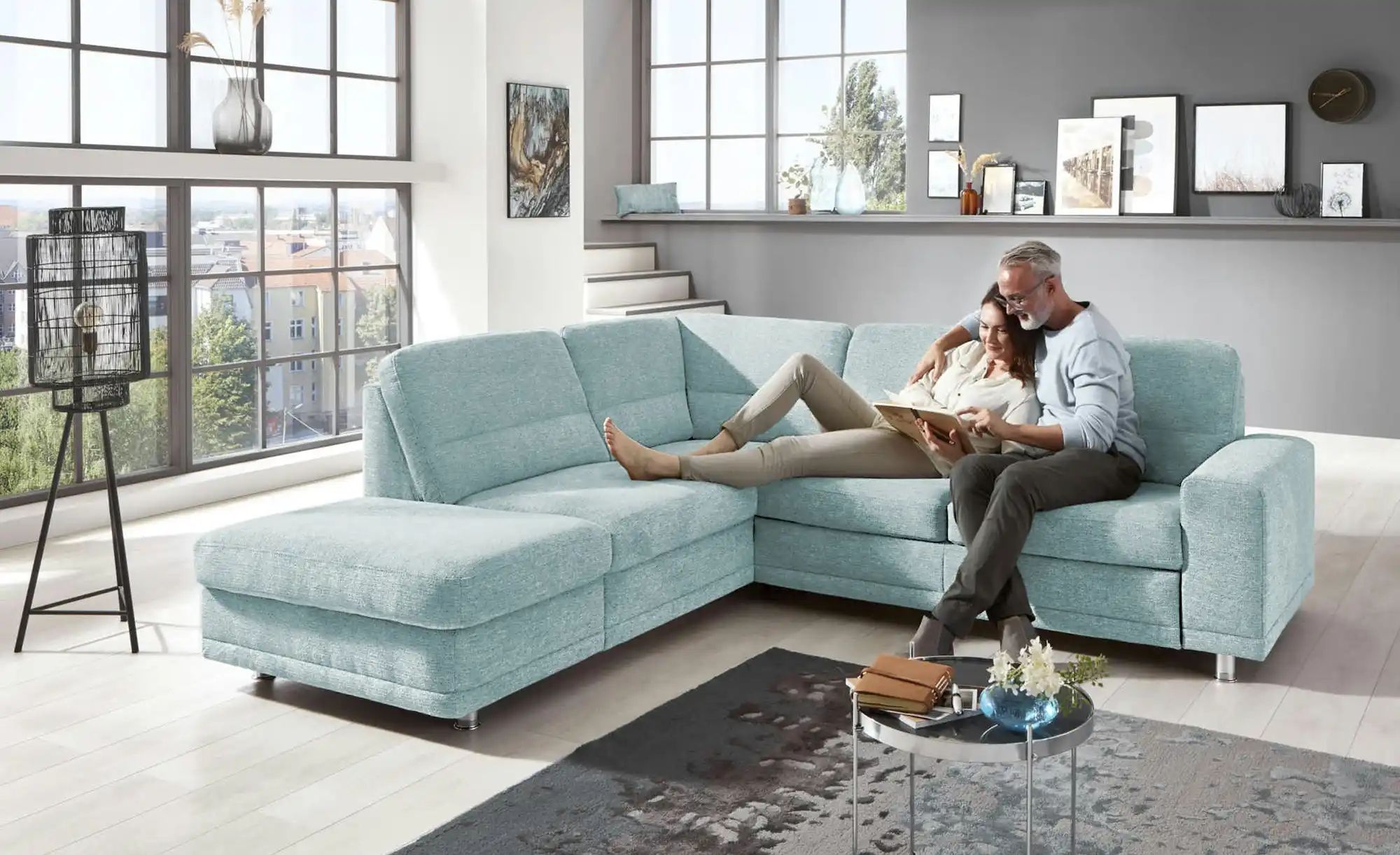 meinSofa Ecksofa  Marc ¦ blau ¦ Maße (cm): B: 243 H: 85 T: 234 Polstermöbel günstig online kaufen