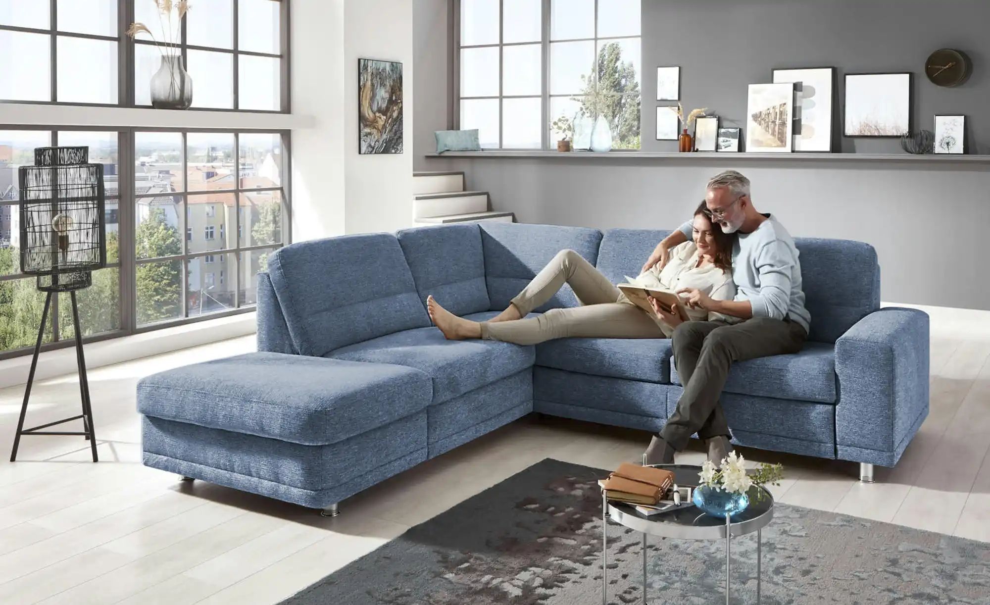 meinSofa Ecksofa  Marc ¦ blau ¦ Maße (cm): B: 243 H: 85 T: 234 Polstermöbel günstig online kaufen