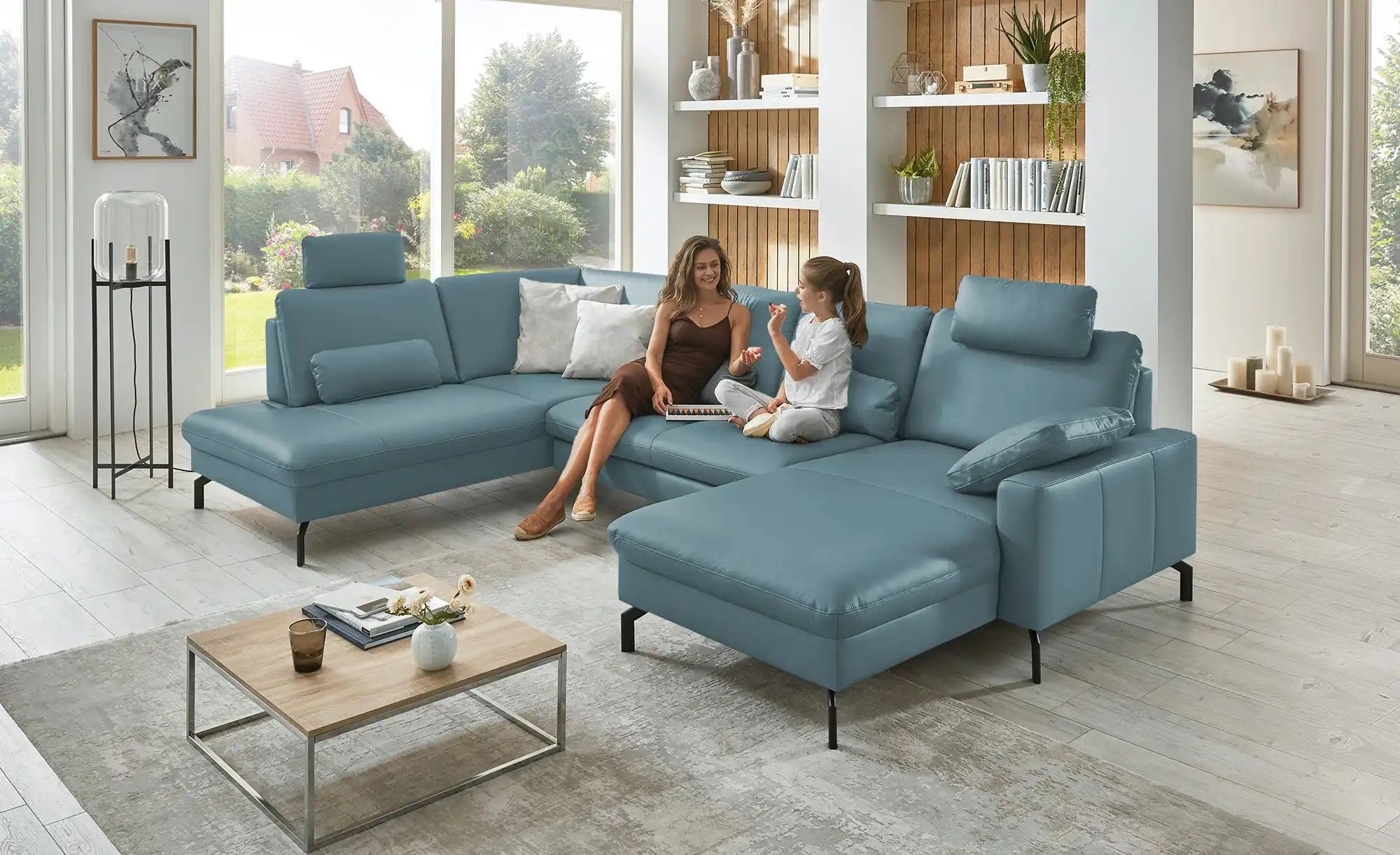 meinSofa Wohnlandschaft  Grace ¦ blau ¦ Maße (cm): B: 332 T: 220 Polstermöb günstig online kaufen