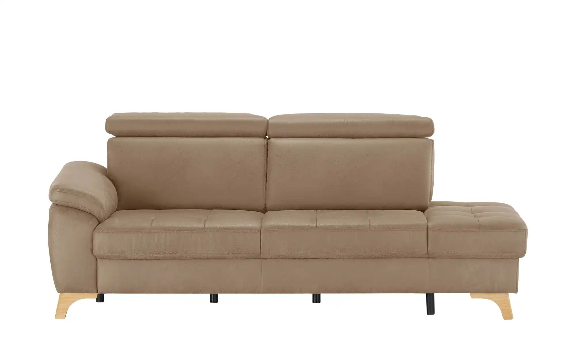 meinSofa Recamiere aus Mikrofaser Chloe ¦ braun ¦ Maße (cm): B: 221 H: 87 T günstig online kaufen