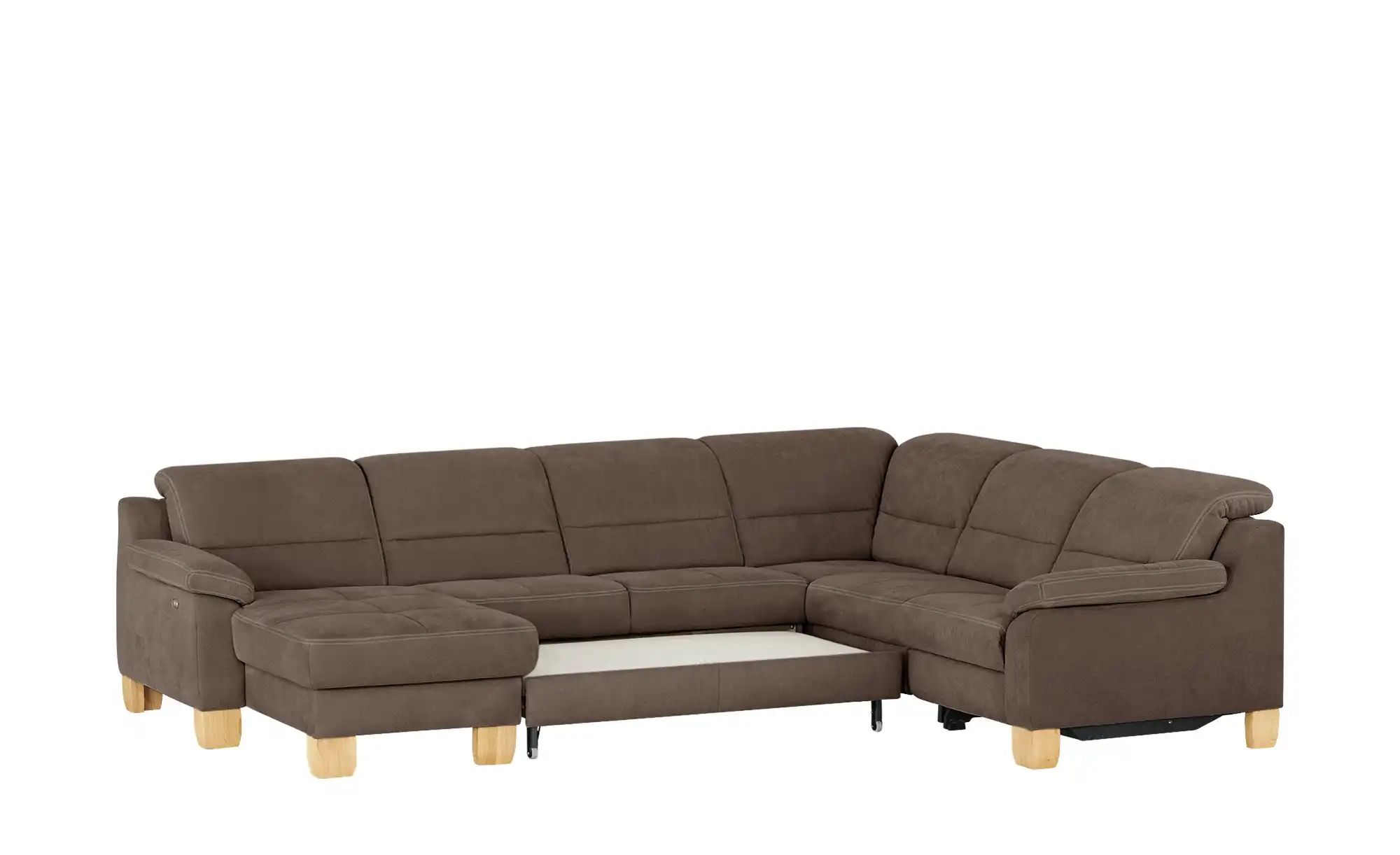 Thumbnail - meinSofa Wohnlandschaft aus Mikrofaser Hanna ¦ braun ¦ Maße (cm): B: 322 H: 84 T: 264.0 Polstermöbel > Sofas > Schlafsof...