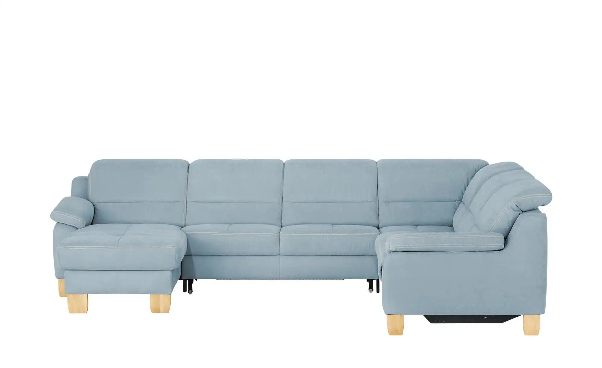 meinSofa Wohnlandschaft aus Mikrofaser Hanna ¦ blau ¦ Maße (cm): B: 322 H: günstig online kaufen