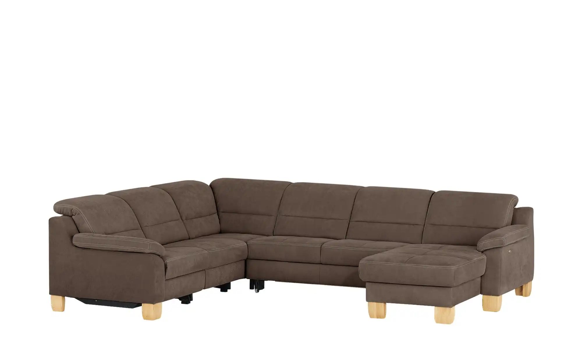 meinSofa Wohnlandschaft aus Mikrofaser Hanna ¦ braun ¦ Maße (cm): B: 322 H: günstig online kaufen