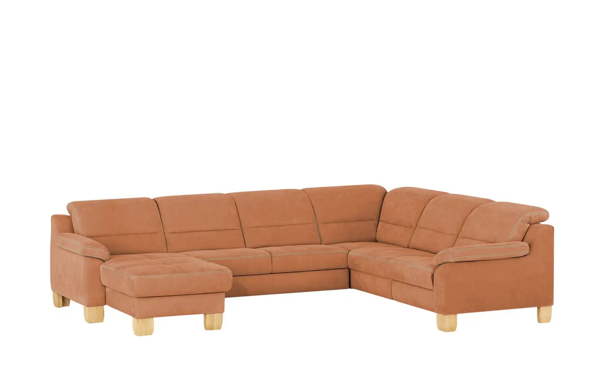 meinSofa Wohnlandschaft aus Mikrofaser Hanna ¦ orange ¦ Maße (cm): B: 322 H günstig online kaufen