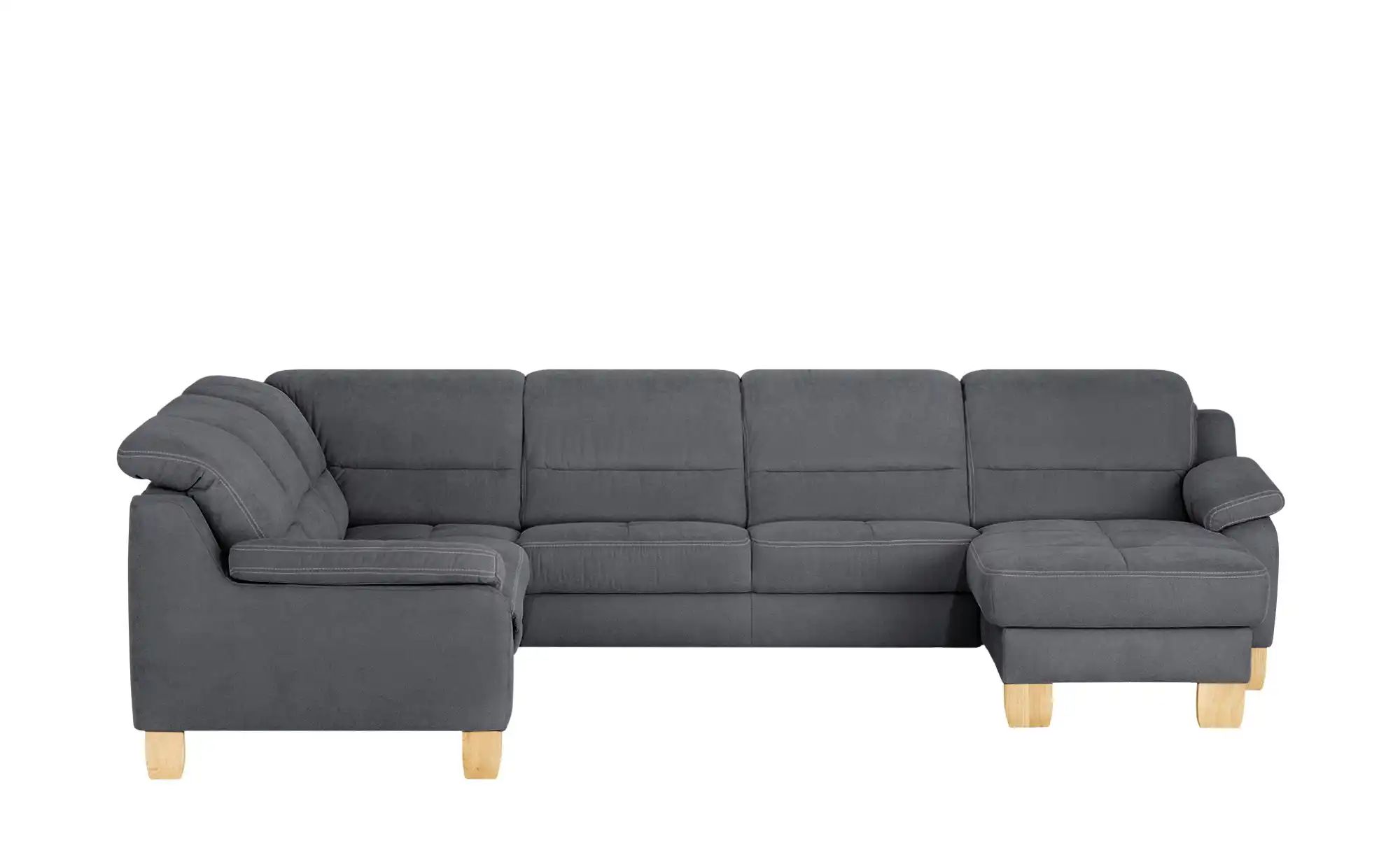 meinSofa Wohnlandschaft aus Mikrofaser Hanna ¦ grau ¦ Maße (cm): B: 322 H: günstig online kaufen