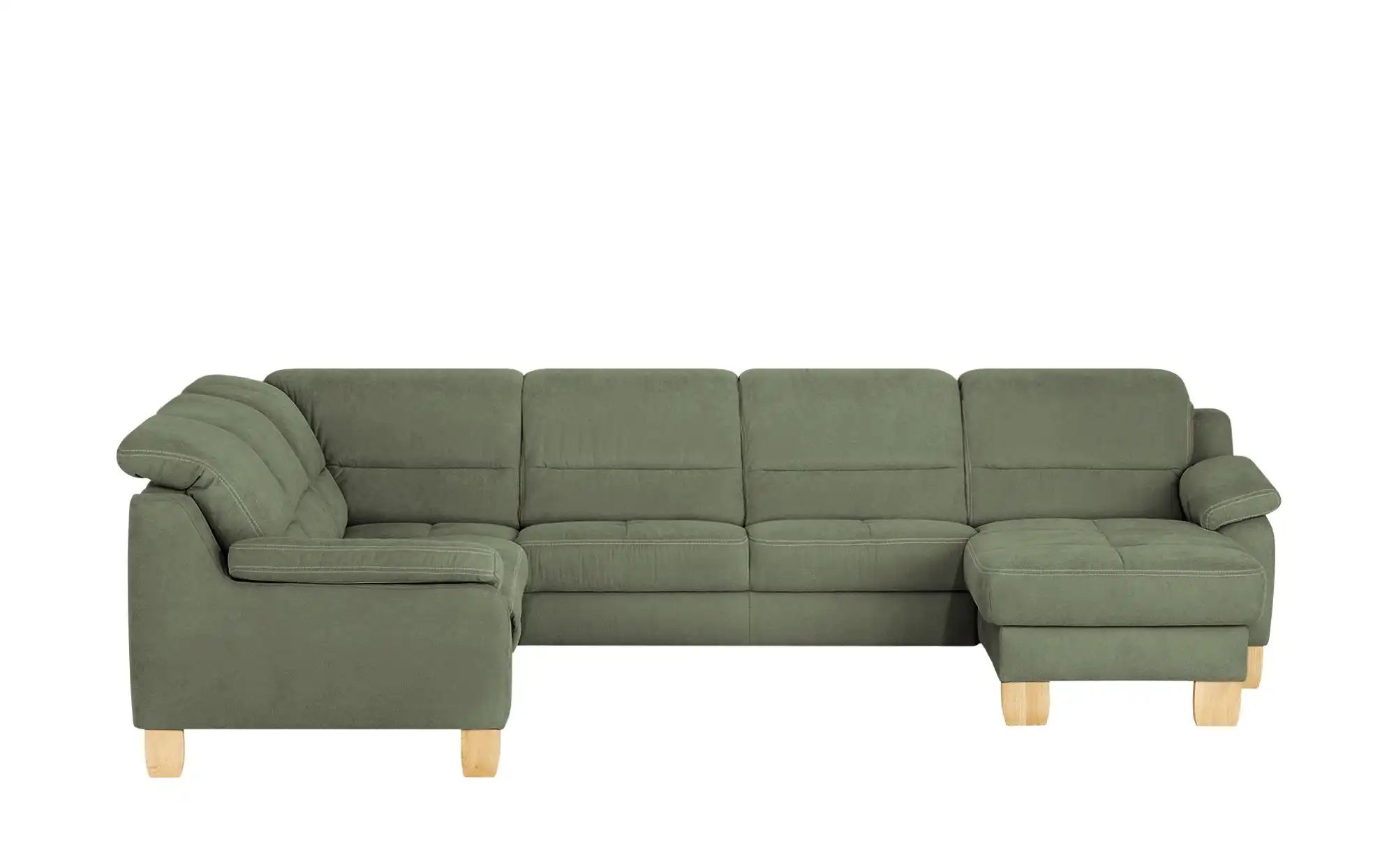 meinSofa Wohnlandschaft aus Mikrofaser Hanna ¦ grün ¦ Maße (cm): B: 322 H: günstig online kaufen