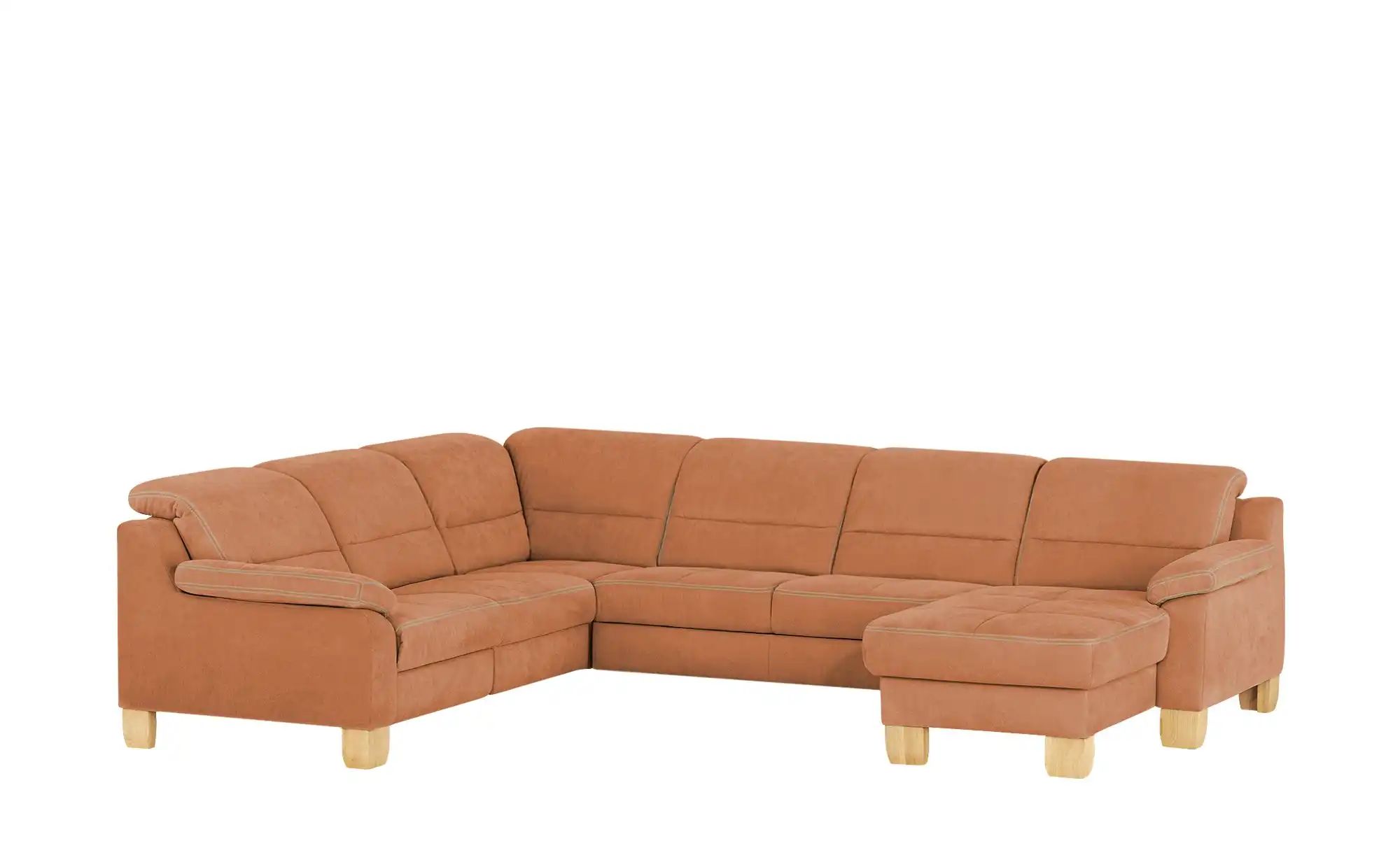 meinSofa Wohnlandschaft aus Mikrofaser Hanna ¦ orange ¦ Maße (cm): B: 322 H günstig online kaufen