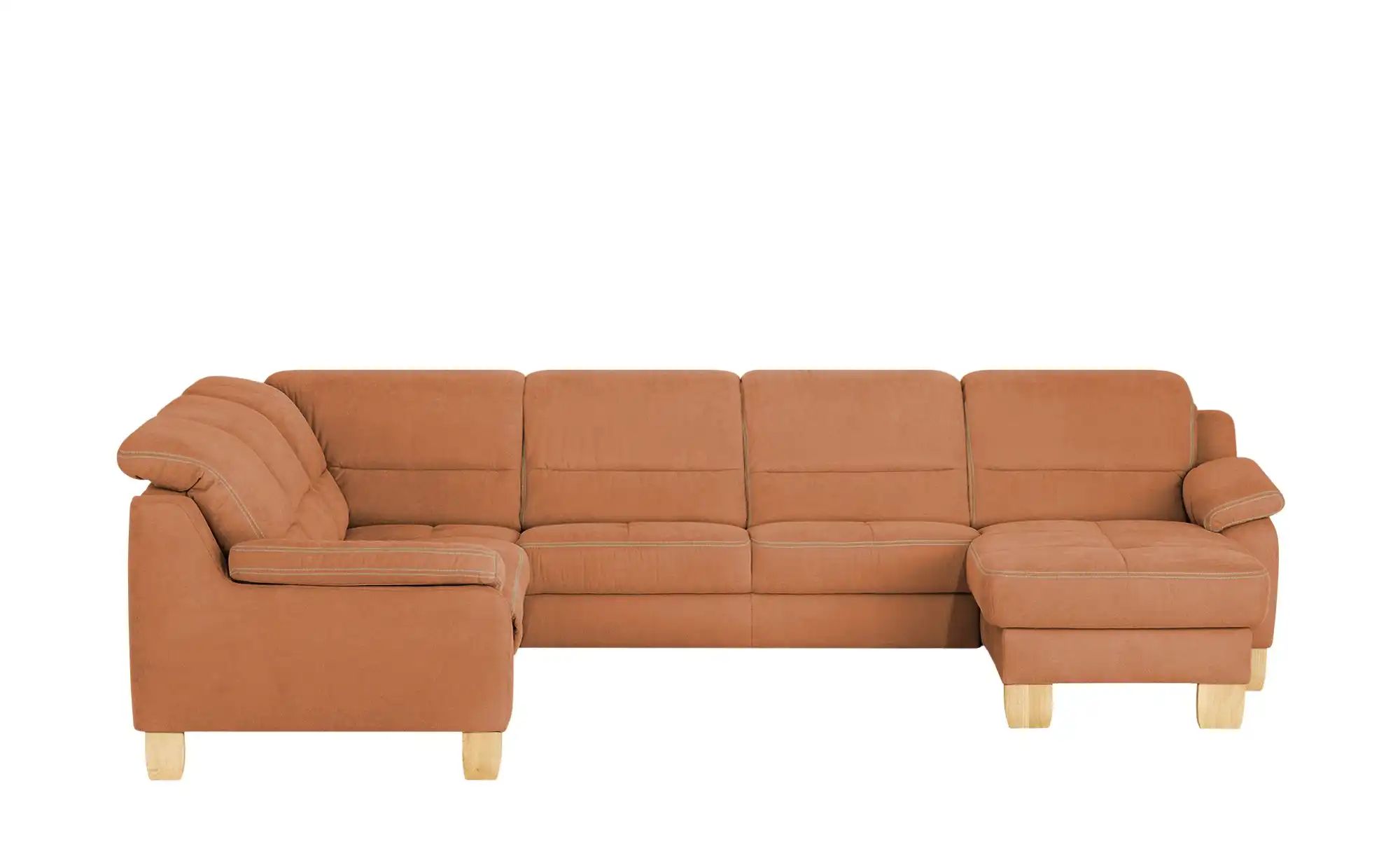 meinSofa Wohnlandschaft aus Mikrofaser Hanna ¦ orange ¦ Maße (cm): B: 322 H günstig online kaufen