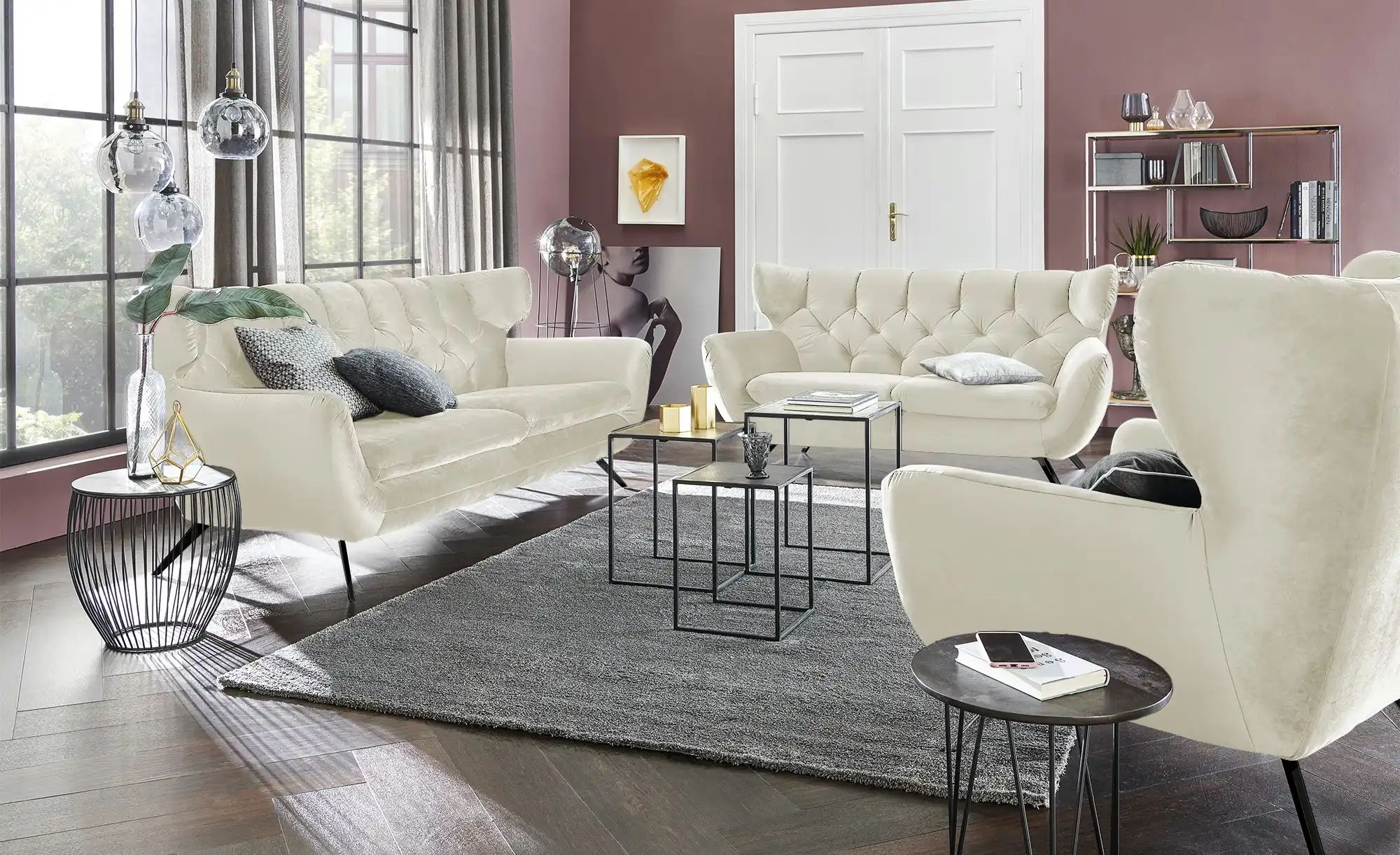 Jette Home Sofa  Caldara ¦ creme ¦ Maße (cm): B: 200 H: 94 T: 95 Polstermöb günstig online kaufen