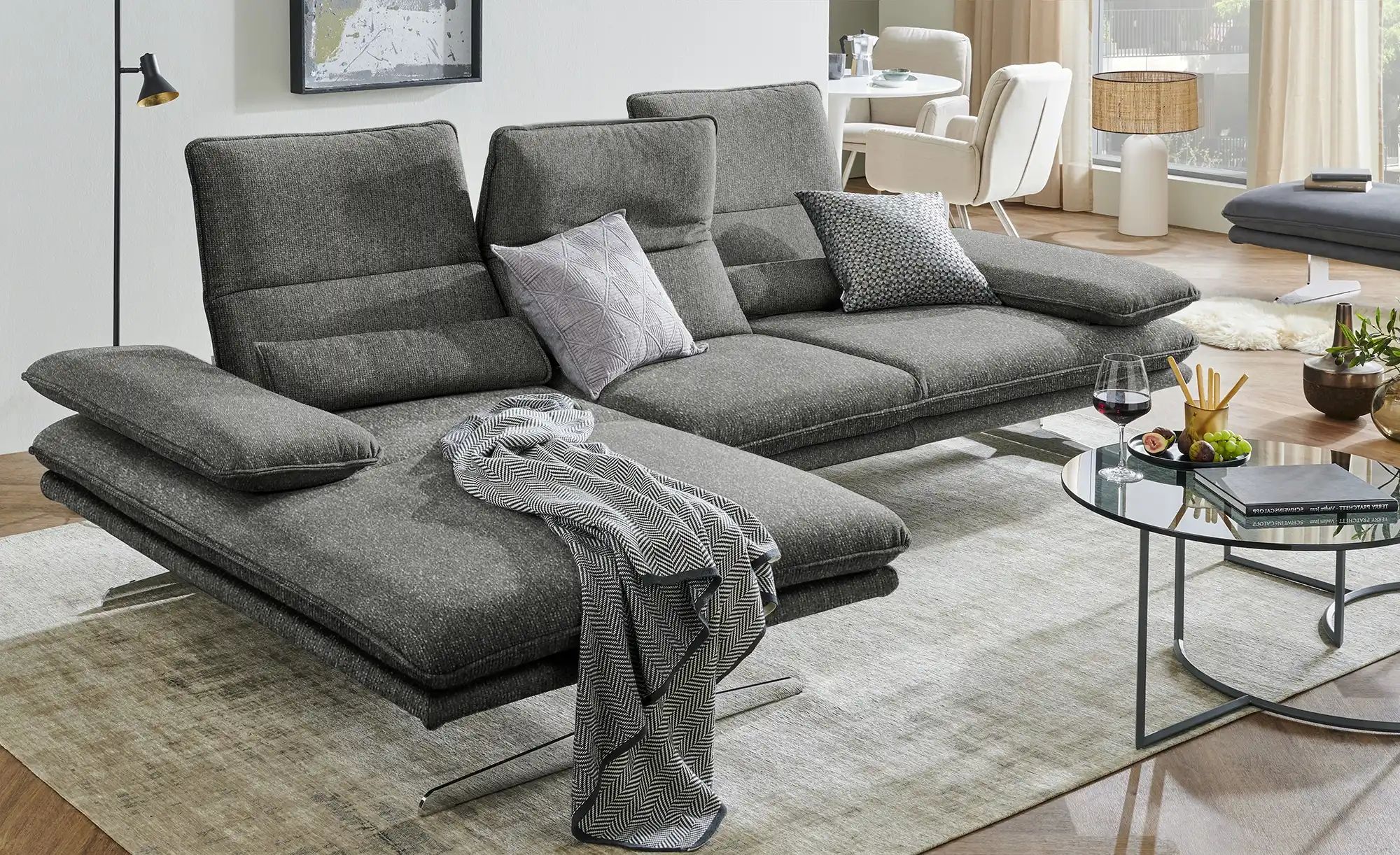 W.SCHILLIG Ecksofa  16777 Broadway ¦ grau ¦ Maße (cm): B: 291 H: 94 T: 164. günstig online kaufen