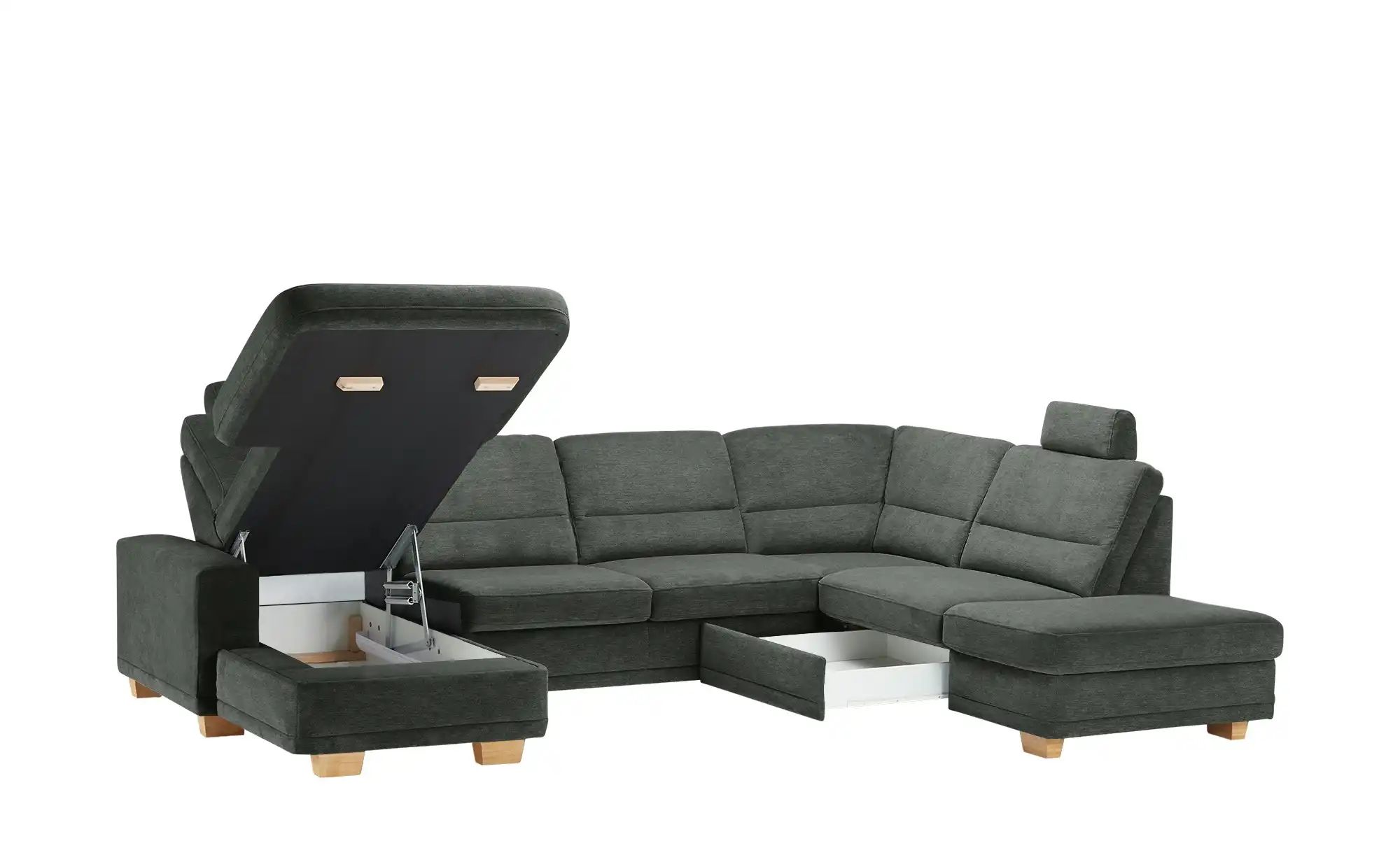 Thumbnail - meinSofa Wohnlandschaft aus Mikrofaser Marc ¦ grau ¦ Maße (cm): B: 311 H: 85 T: 234.0 Polstermöbel > Sofas > Schlafsofas...