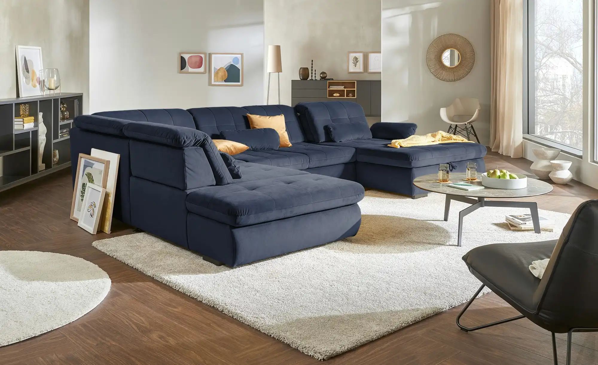 Thumbnail - Lounge Collection Wohnlandschaft  Spencer ¦ blau ¦ Maße (cm): B: 382 H: 102 T: 260.0 Polstermöbel > Sofas > Schlafsofas ...