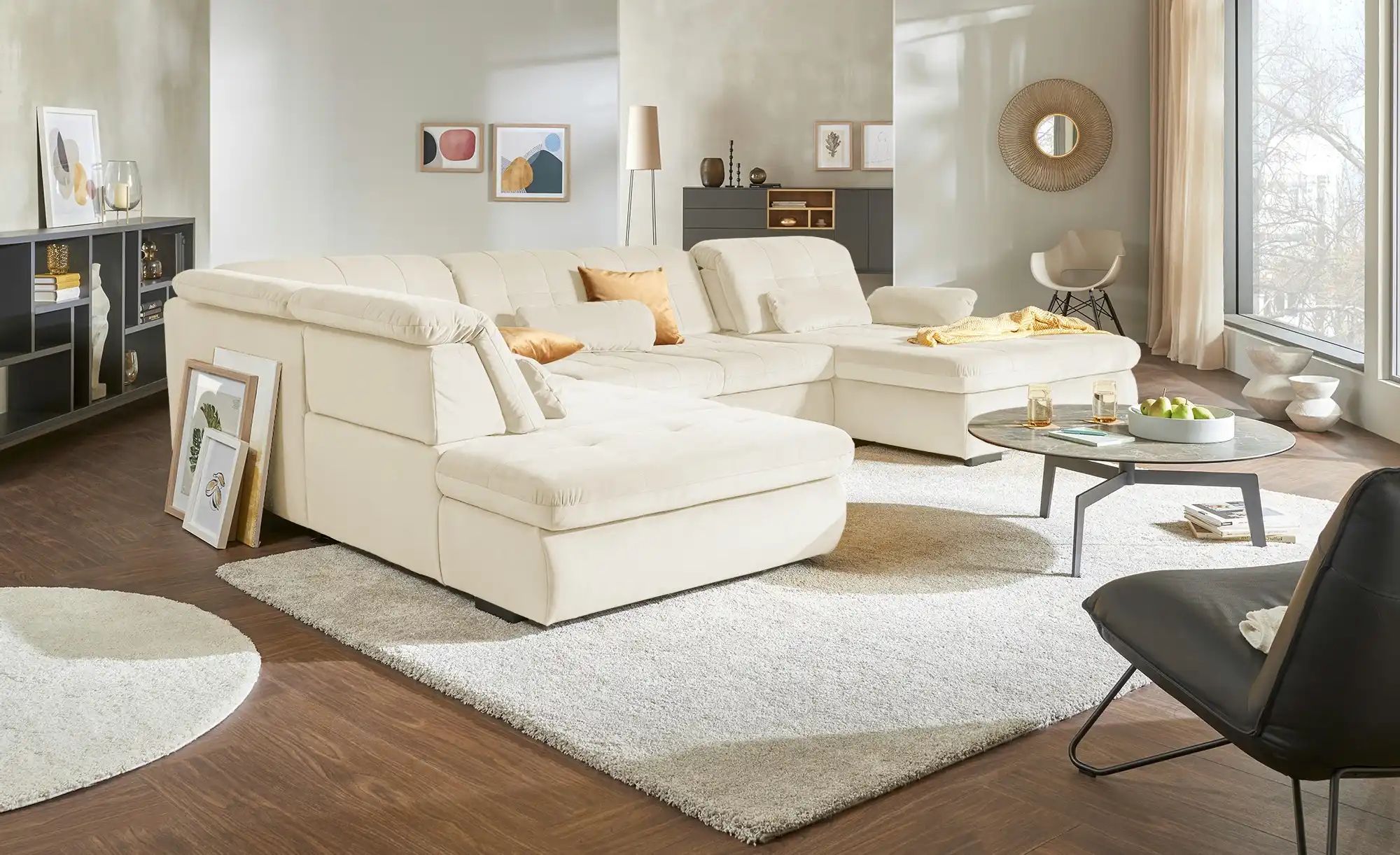 Lounge Collection Wohnlandschaft  Spencer ¦ creme ¦ Maße (cm): B: 382 H: 10 günstig online kaufen