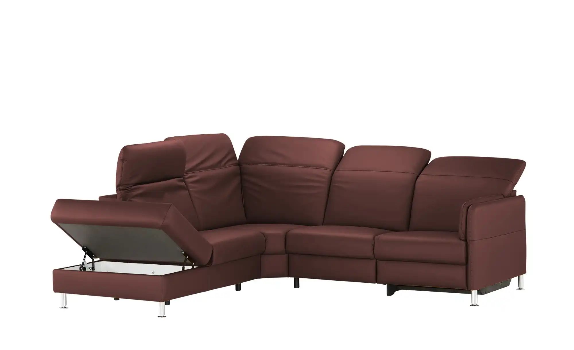 meinSofa Leder-Ecksofa  Leon ¦ rot ¦ Maße (cm): B: 259 H: 83 T: 236 Polster günstig online kaufen