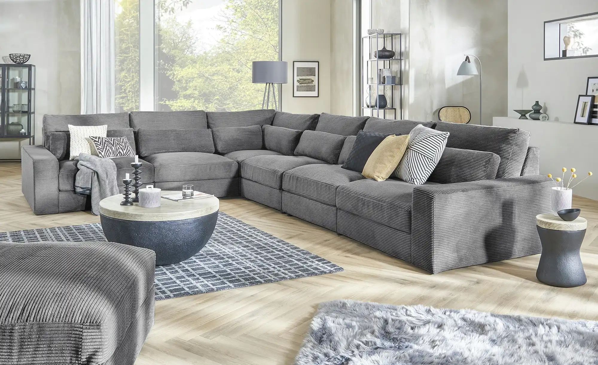 Thumbnail - Element Ottomane Armlehne links Branna ¦ grau ¦ Maße (cm): B: 116 H: 88 T: 164.0 Polstermöbel > Sofas > Modulsofas - Höf...