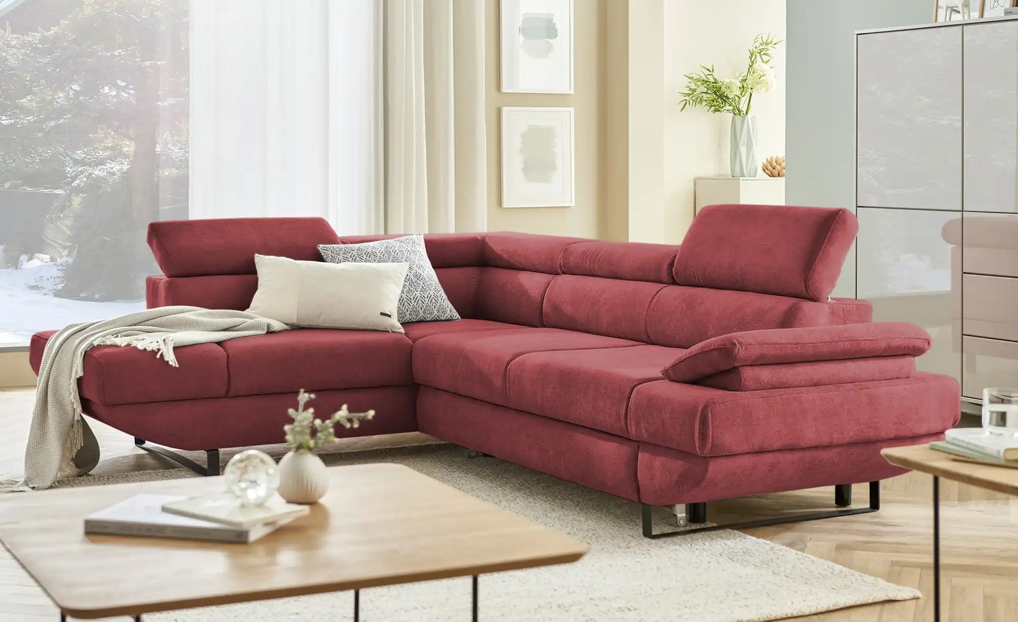 switch Ecksofa aus Mikrofaser Gio ¦ rot ¦ Maße (cm): B: 263 H: 74 T: 200 Po günstig online kaufen