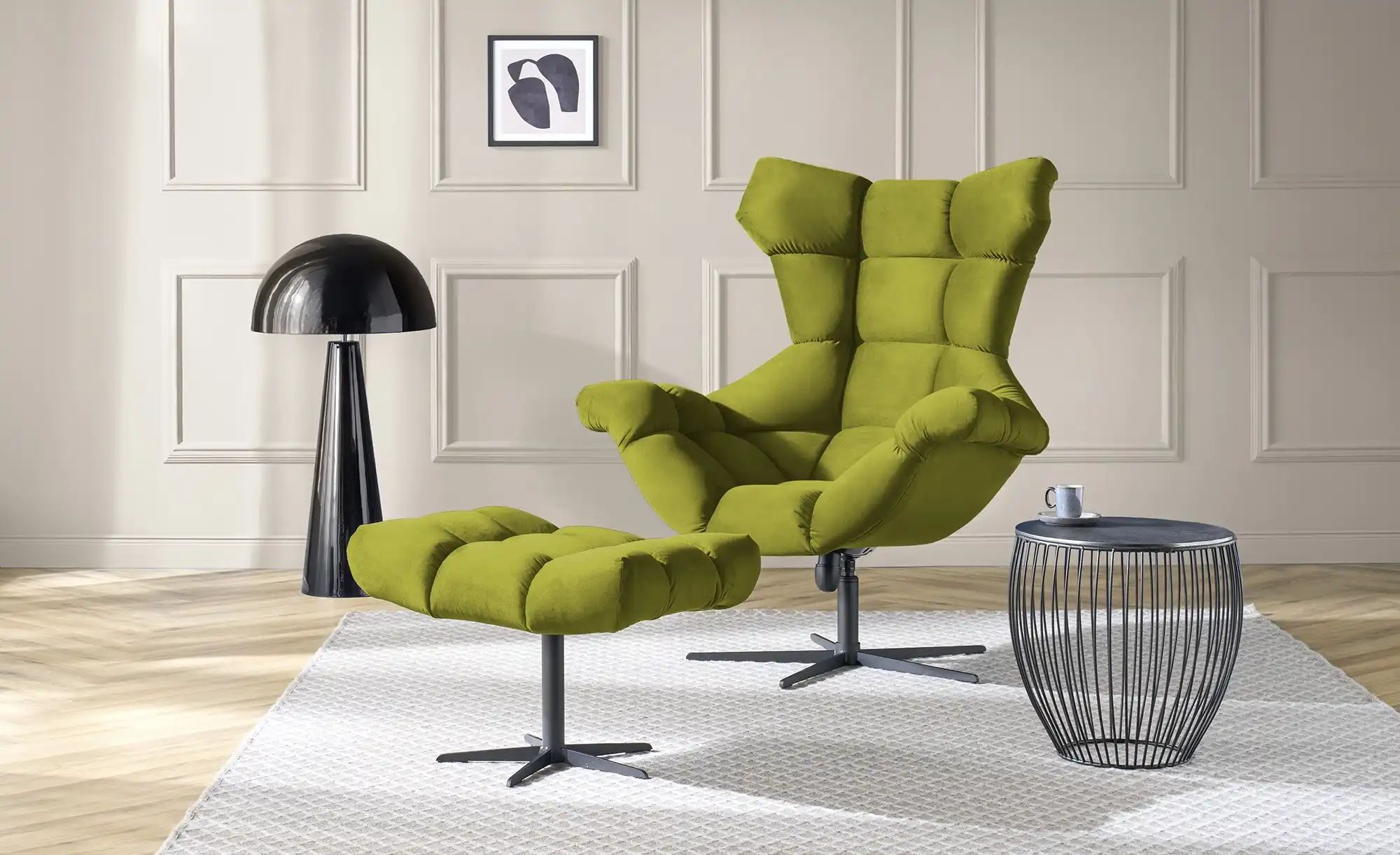 Thumbnail - switch Fußablage  Sensi ¦ grün ¦ Maße (cm): B: 69 H: 45 T: 46.0 Polstermöbel > Hocker - Höffner