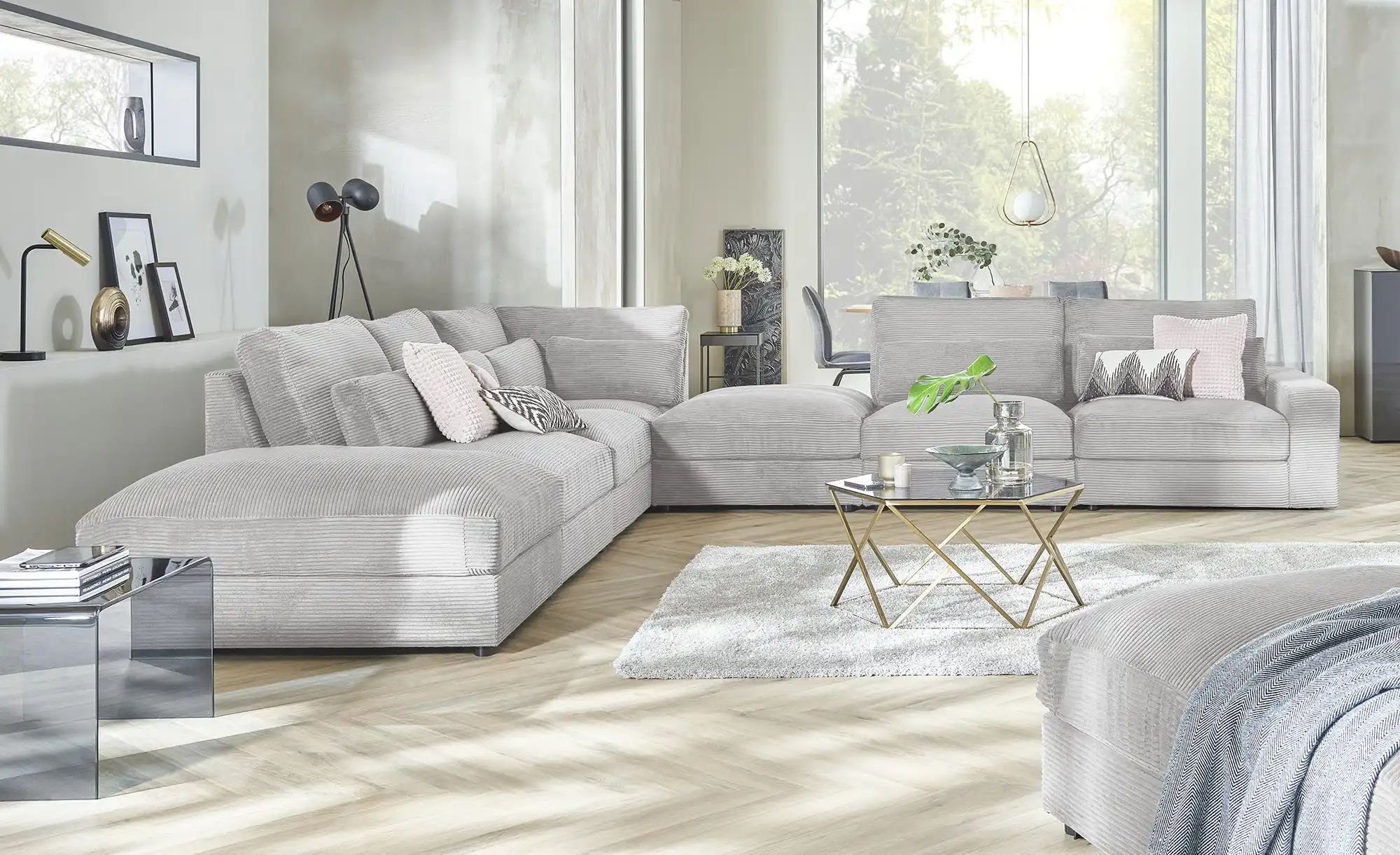 Ecksofa  Branna ¦ grau ¦ Maße (cm): B: 412 H: 88 T: 386 Aktuelles > Babyzim günstig online kaufen