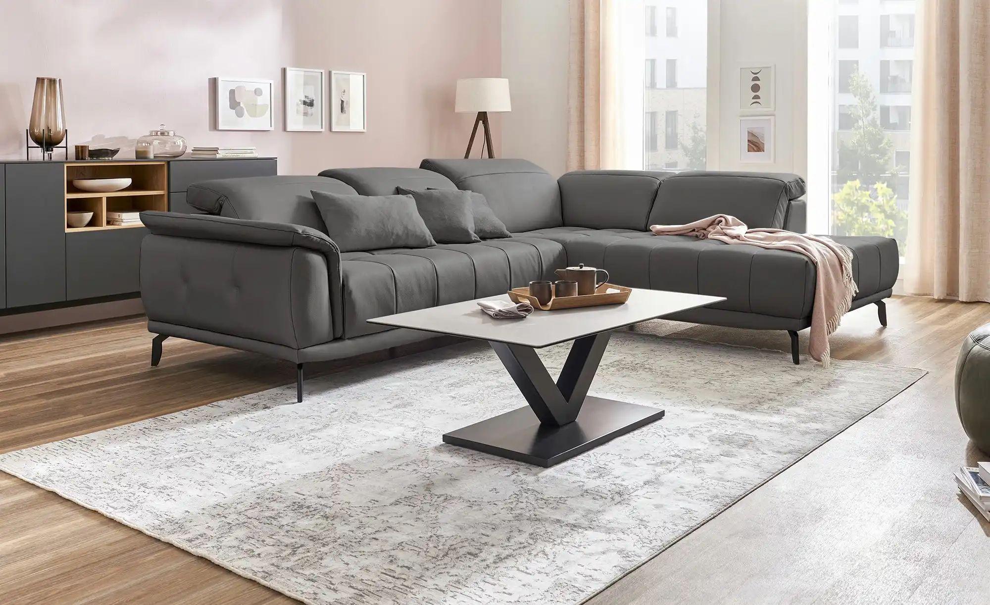 Ecksofa  Palermo ¦ grau ¦ Maße (cm): B: 310 H: 82 T: 233 Polstermöbel > Sof günstig online kaufen