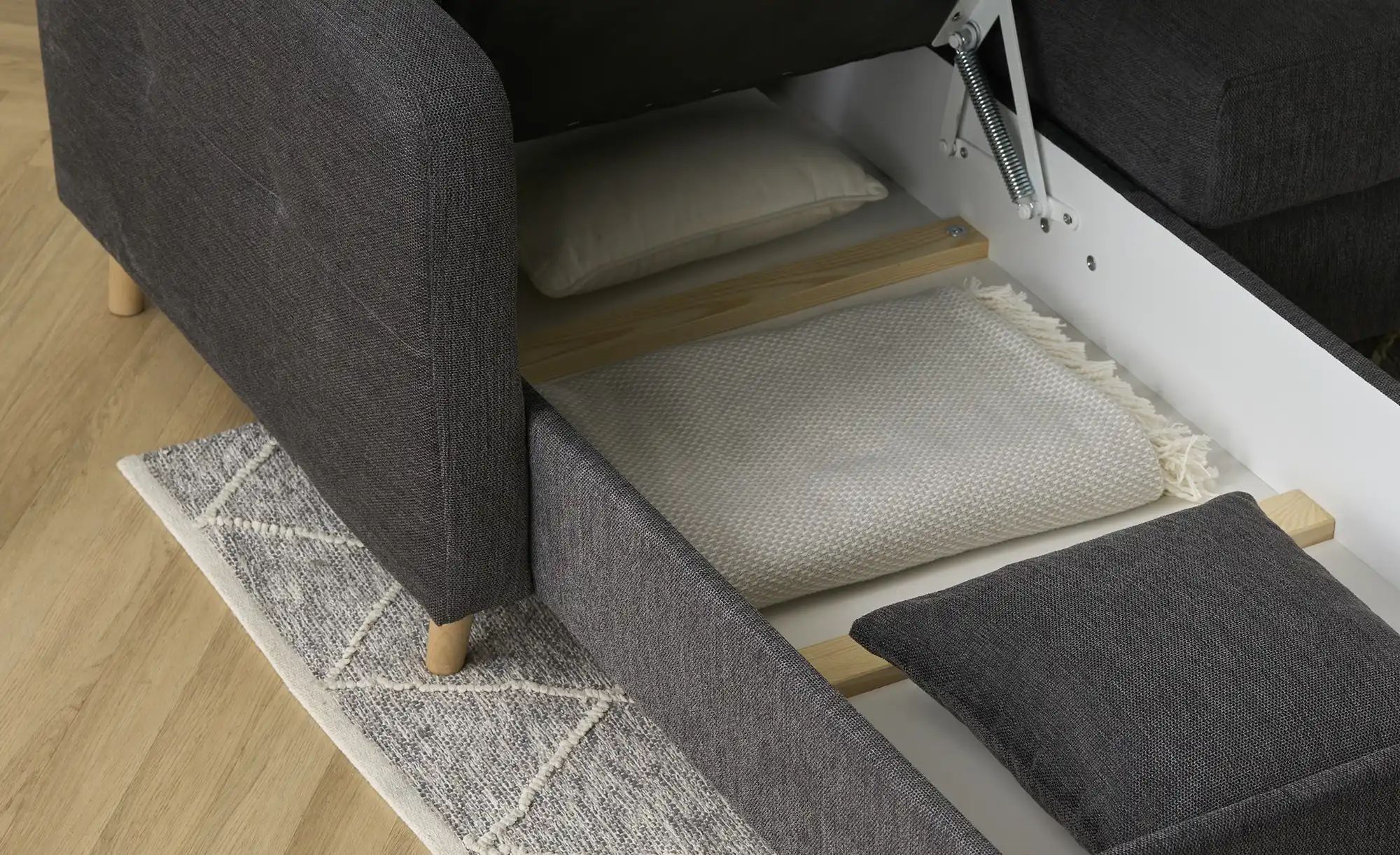 Thumbnail - Ecksofa mit Schlaffunktion Venus ¦ grau ¦ Maße (cm): B: 222 H: 87 T: 162.0 Polstermöbel > Sofas > Ecksofas - Höffner