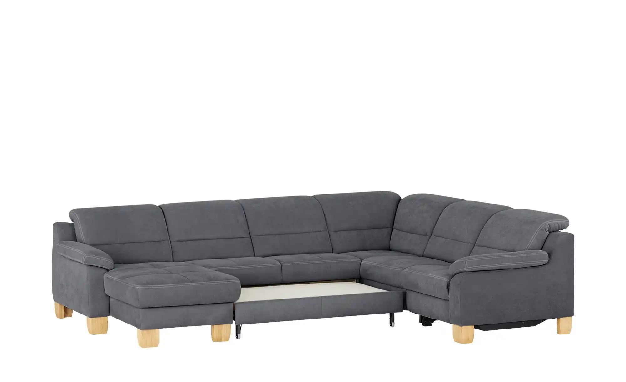 meinSofa Wohnlandschaft aus Mikrofaser Hanna ¦ grau ¦ Maße (cm): B: 322 H: günstig online kaufen