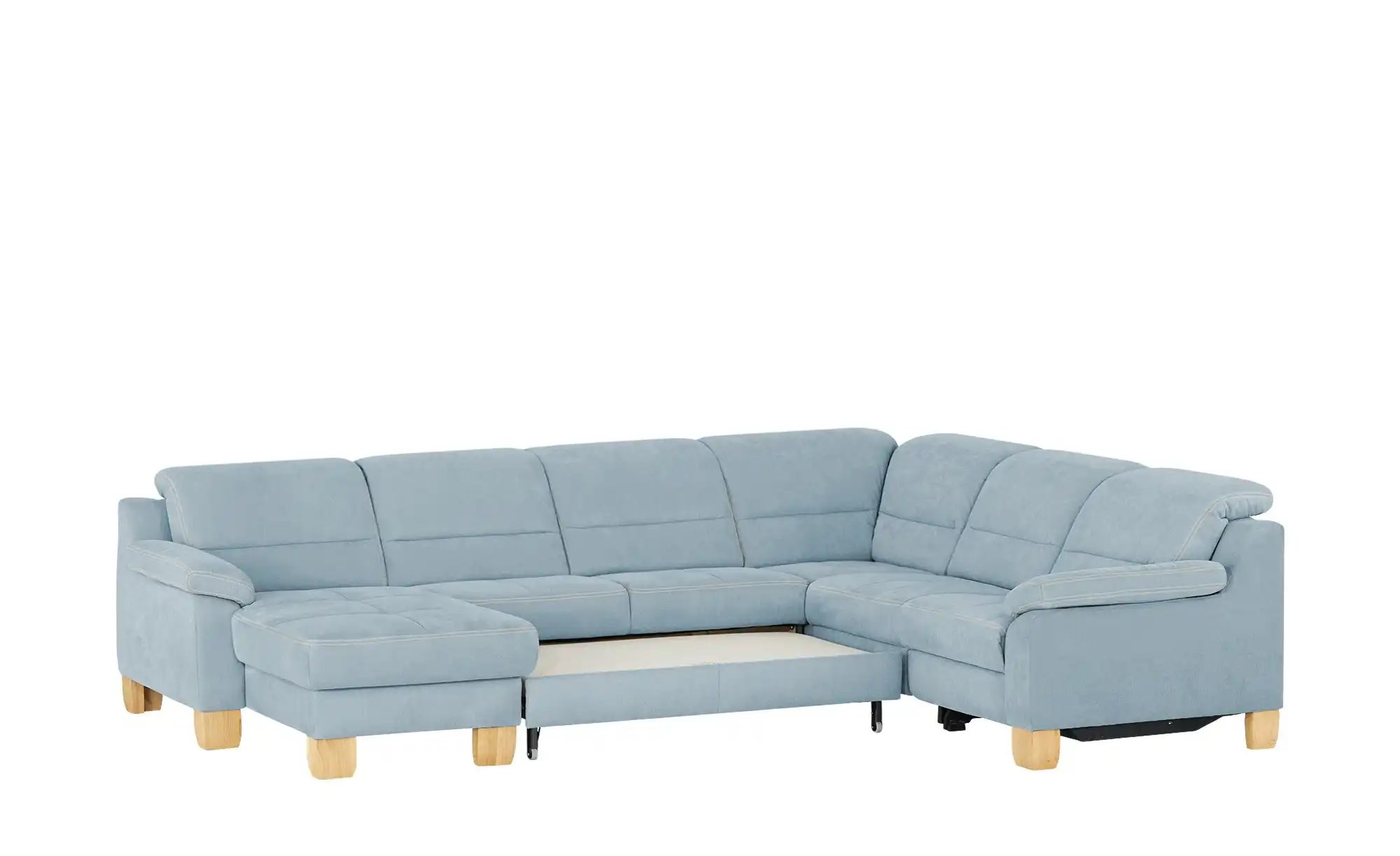 meinSofa Wohnlandschaft aus Mikrofaser Hanna ¦ blau ¦ Maße (cm): B: 322 H: günstig online kaufen