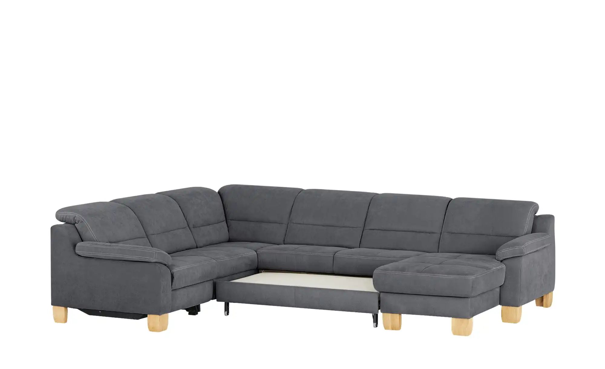 meinSofa Wohnlandschaft aus Mikrofaser Hanna ¦ grau ¦ Maße (cm): B: 322 H: günstig online kaufen