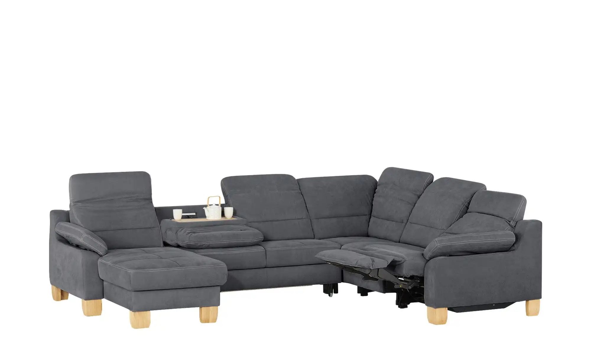 Thumbnail - meinSofa Wohnlandschaft aus Mikrofaser Hanna ¦ grau ¦ Maße (cm): B: 322 H: 84 T: 264.0 Polstermöbel > Sofas > Schlafsofa...
