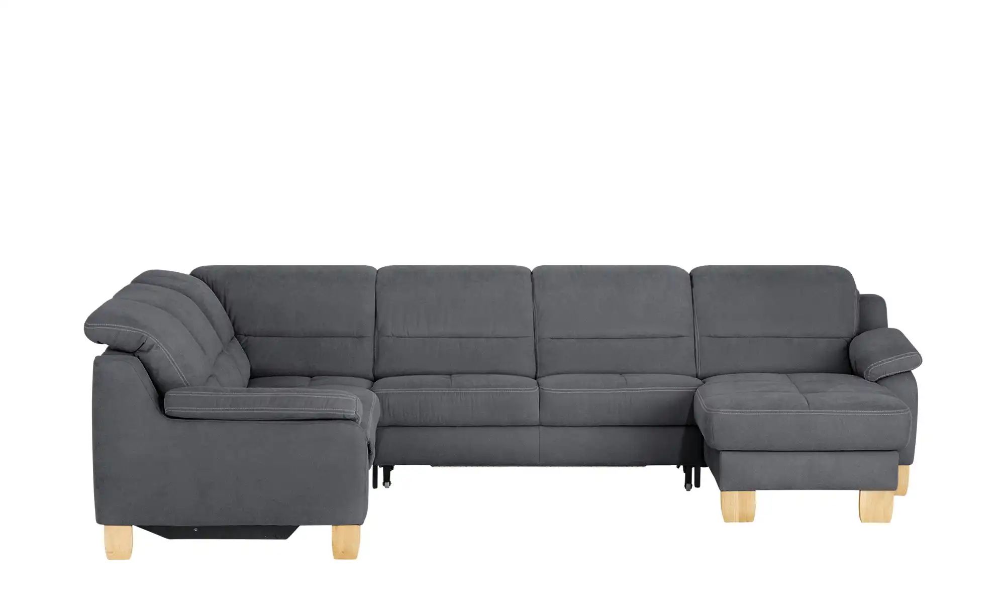 meinSofa Wohnlandschaft aus Mikrofaser Hanna ¦ grau ¦ Maße (cm): B: 322 H: günstig online kaufen