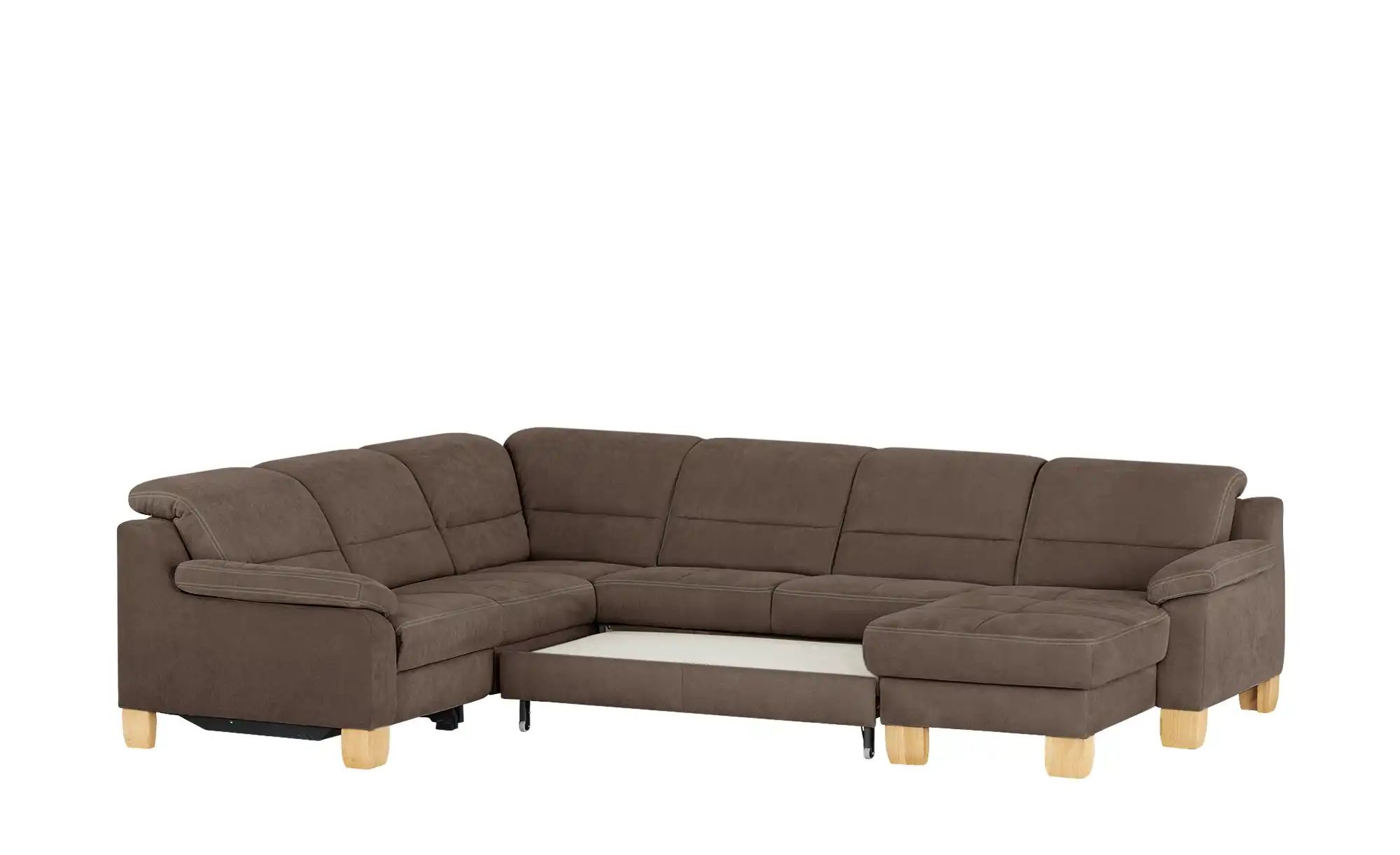 Thumbnail - meinSofa Wohnlandschaft aus Mikrofaser Hanna ¦ braun ¦ Maße (cm): B: 322 H: 84 T: 264.0 Polstermöbel > Sofas > Wohnlands...