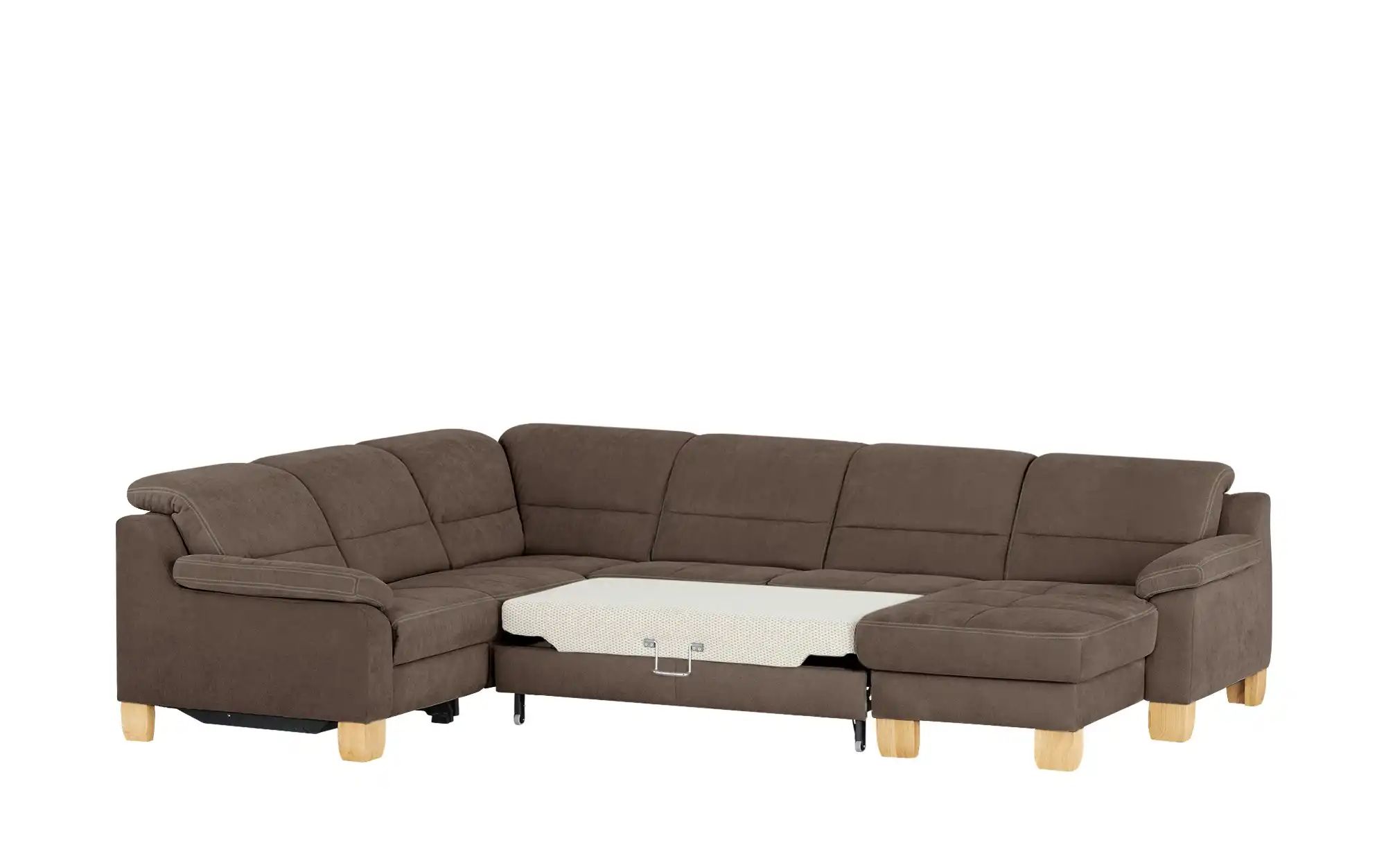 Thumbnail - meinSofa Wohnlandschaft aus Mikrofaser Hanna ¦ braun ¦ Maße (cm): B: 322 H: 84 T: 264.0 Polstermöbel > Sofas > Wohnlands...