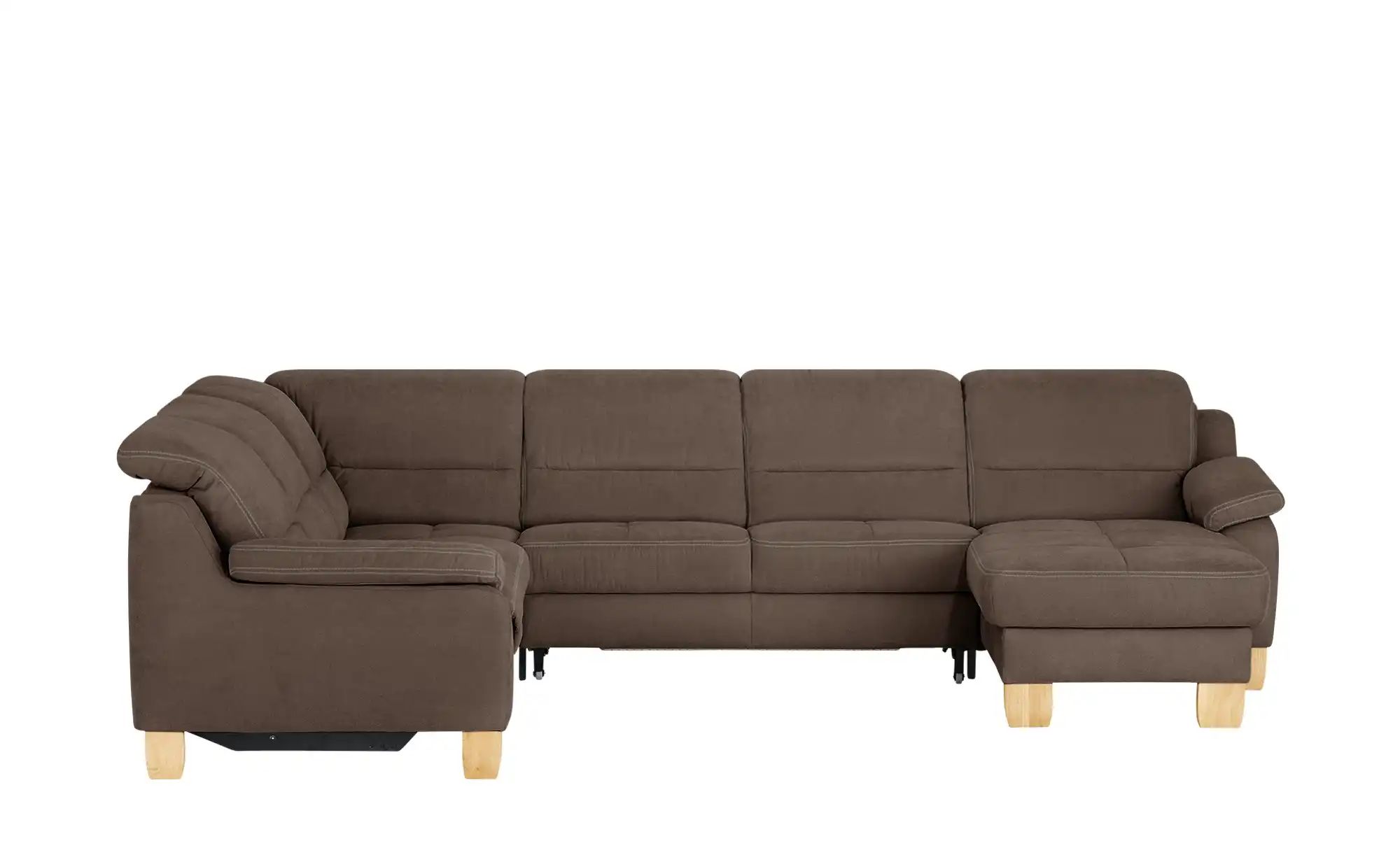 meinSofa Wohnlandschaft aus Mikrofaser Hanna ¦ braun ¦ Maße (cm): B: 322 H: günstig online kaufen