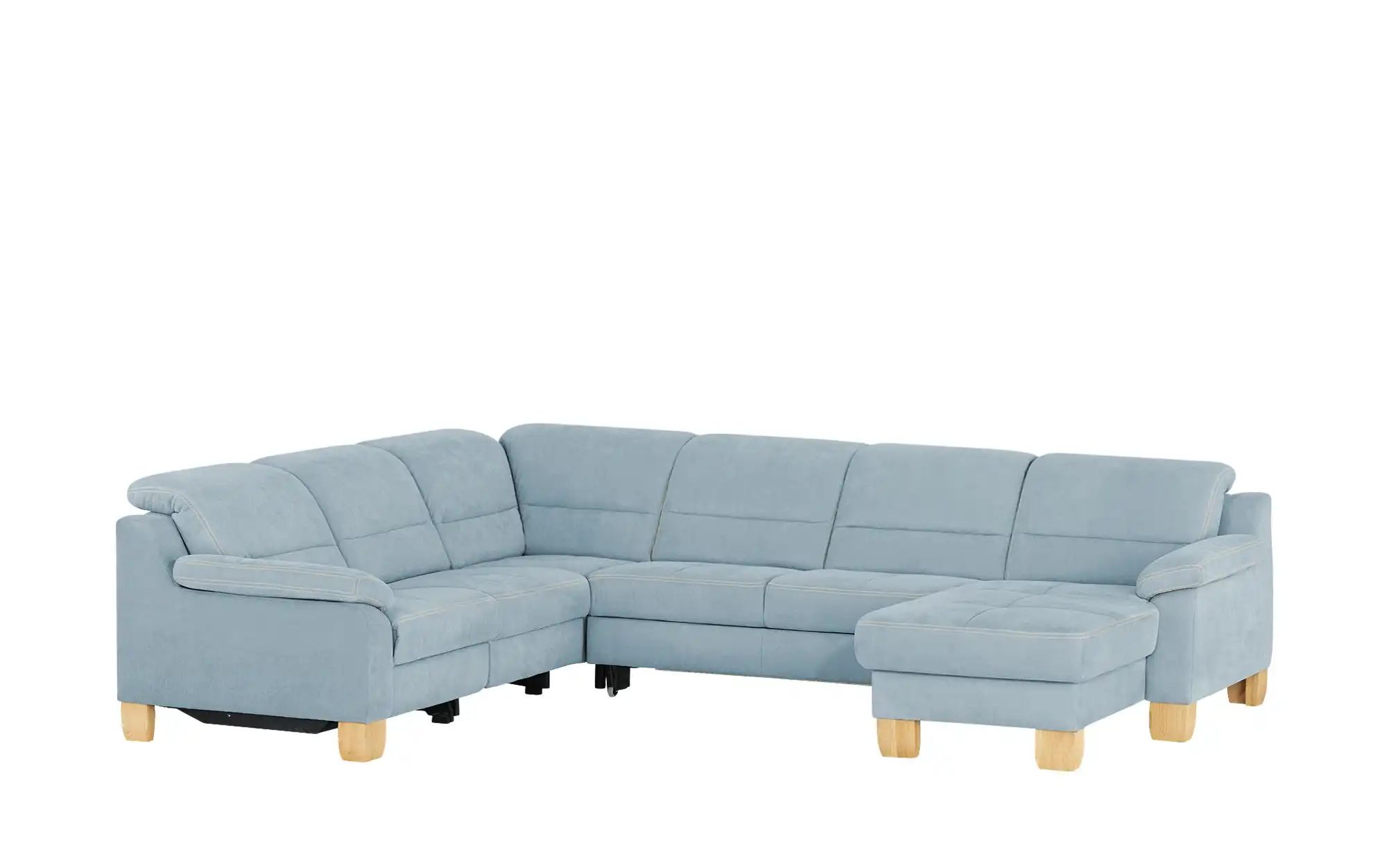 meinSofa Wohnlandschaft aus Mikrofaser Hanna ¦ blau ¦ Maße (cm): B: 322 H: günstig online kaufen