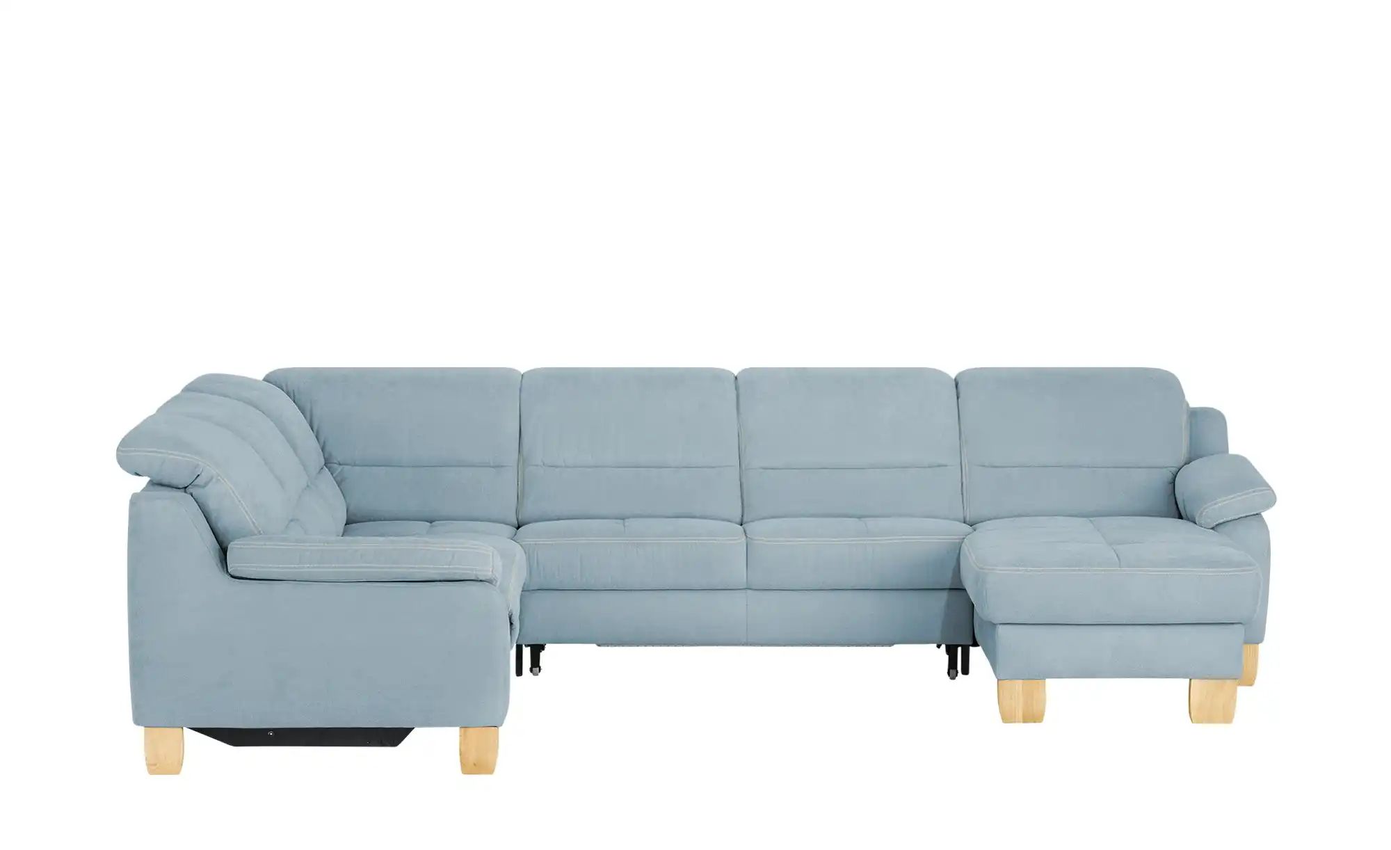 meinSofa Wohnlandschaft aus Mikrofaser Hanna ¦ blau ¦ Maße (cm): B: 322 H: günstig online kaufen