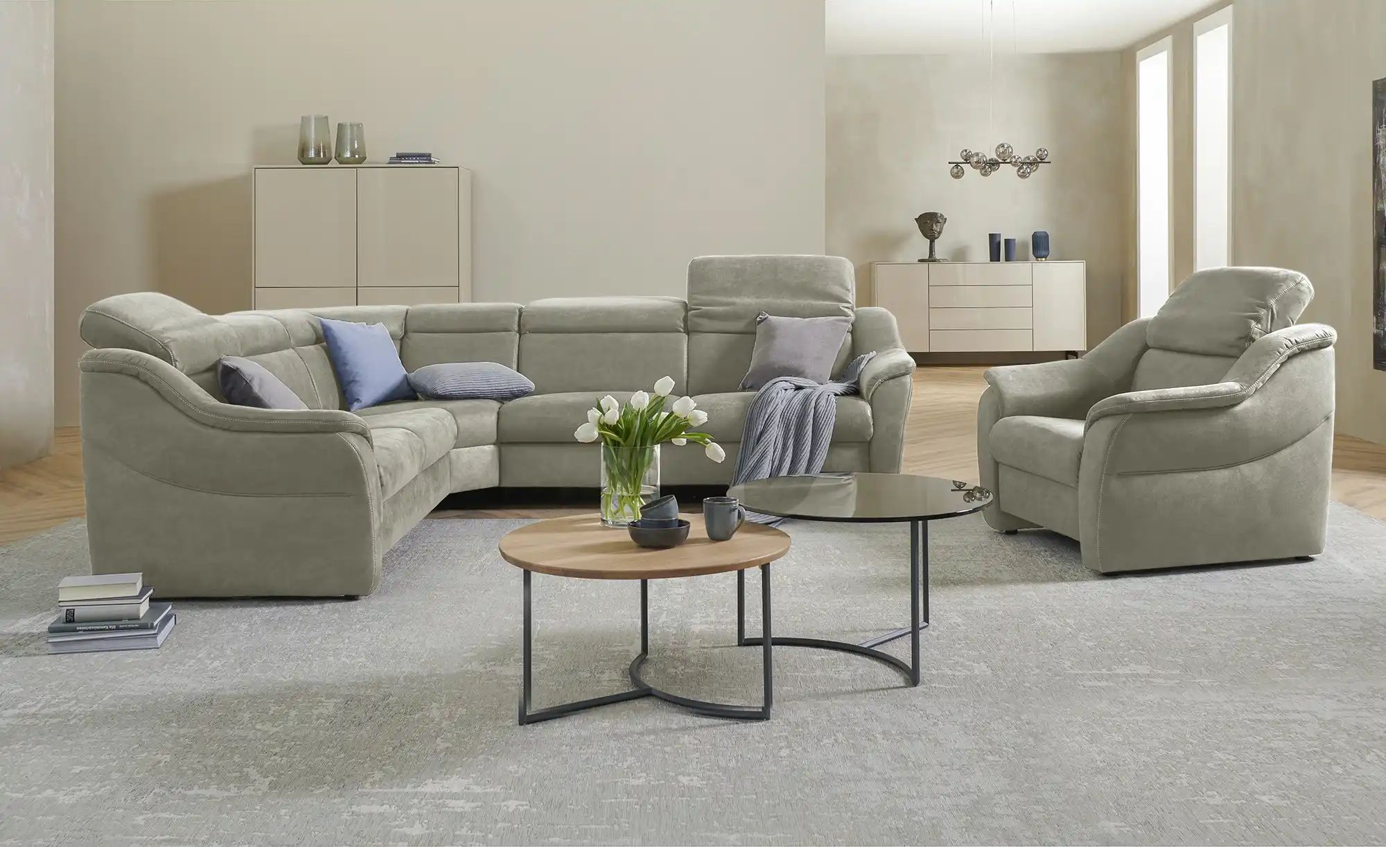 himolla Ecksofa  9707 ¦ grau ¦ Maße (cm): B: 291 H: 84 T: 261.0 Polstermöbe günstig online kaufen